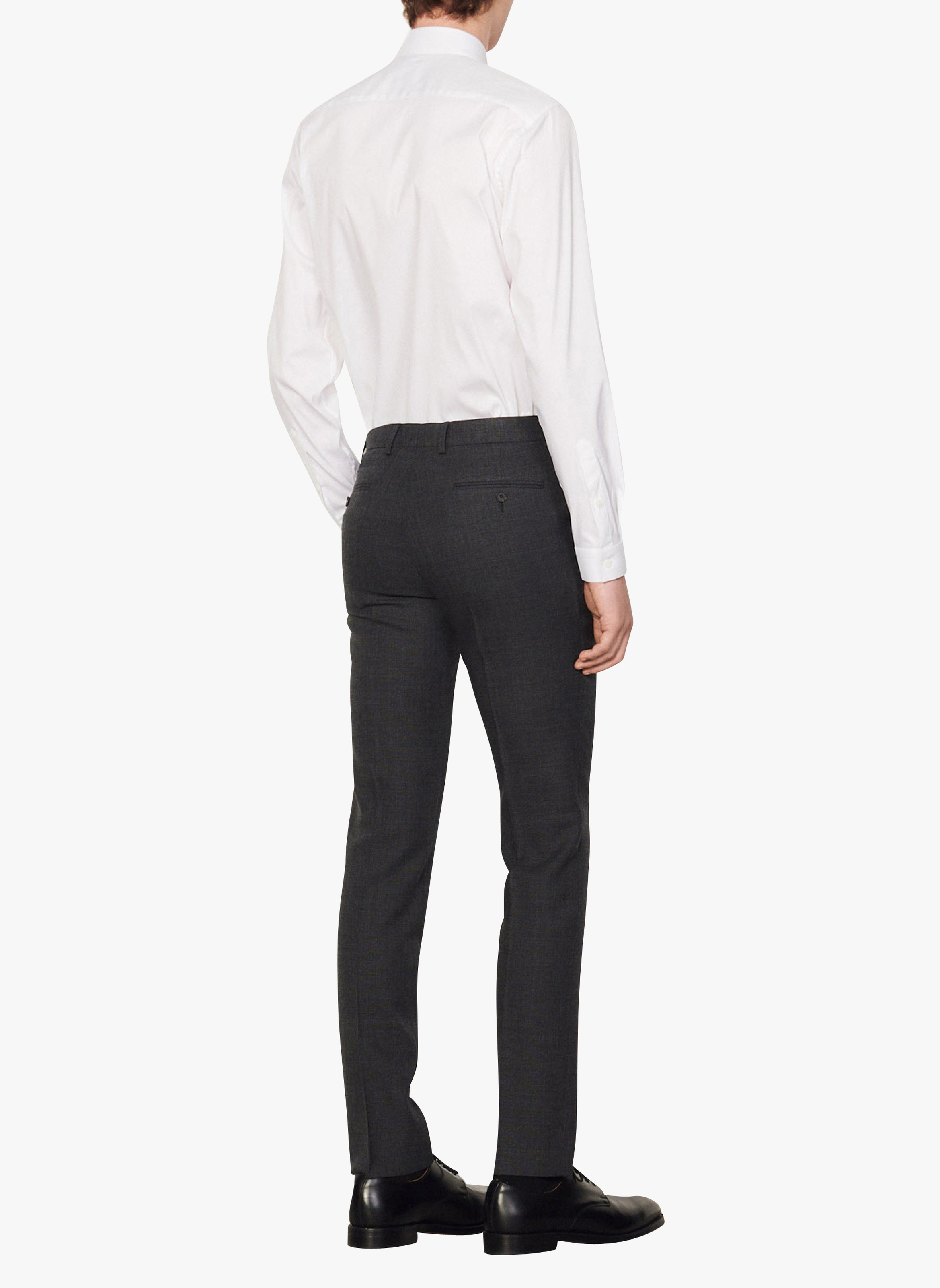 Pantalon de costume en laine SANDRO Gris
