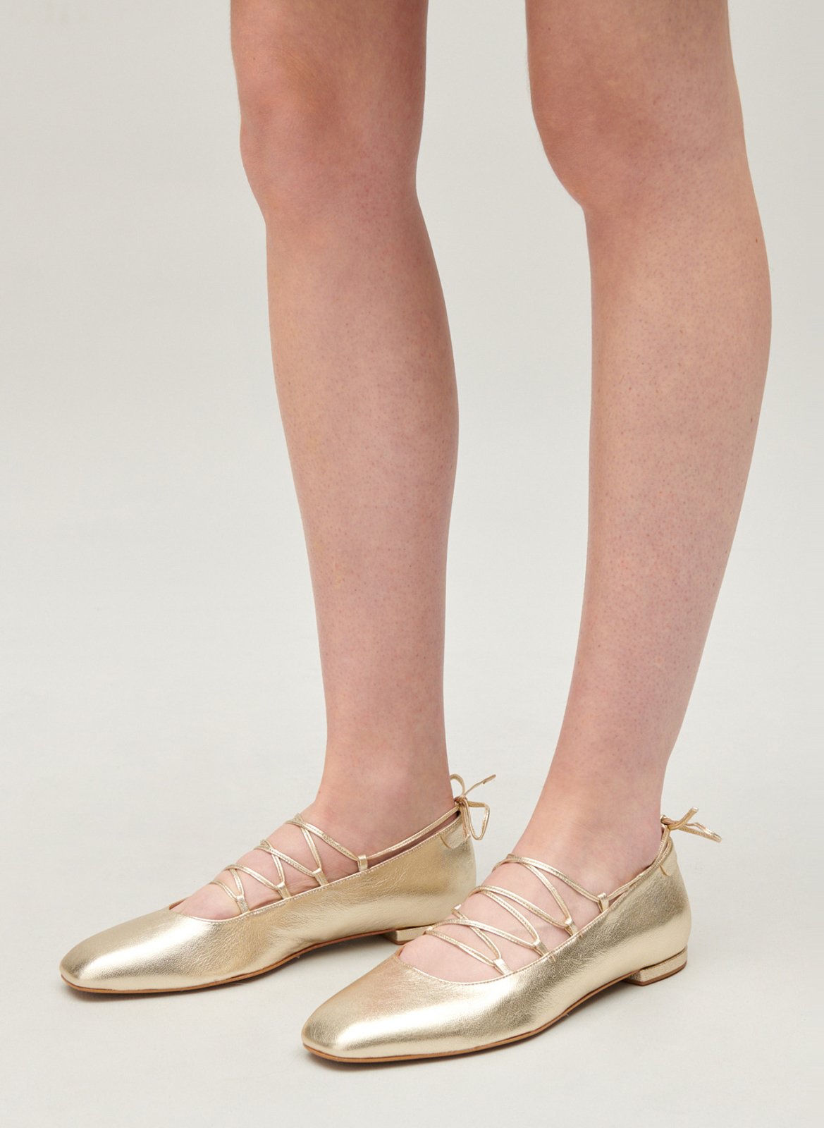 Glanzende, leren ballerina's CLAUDIE PIERLOT Goudkleurig