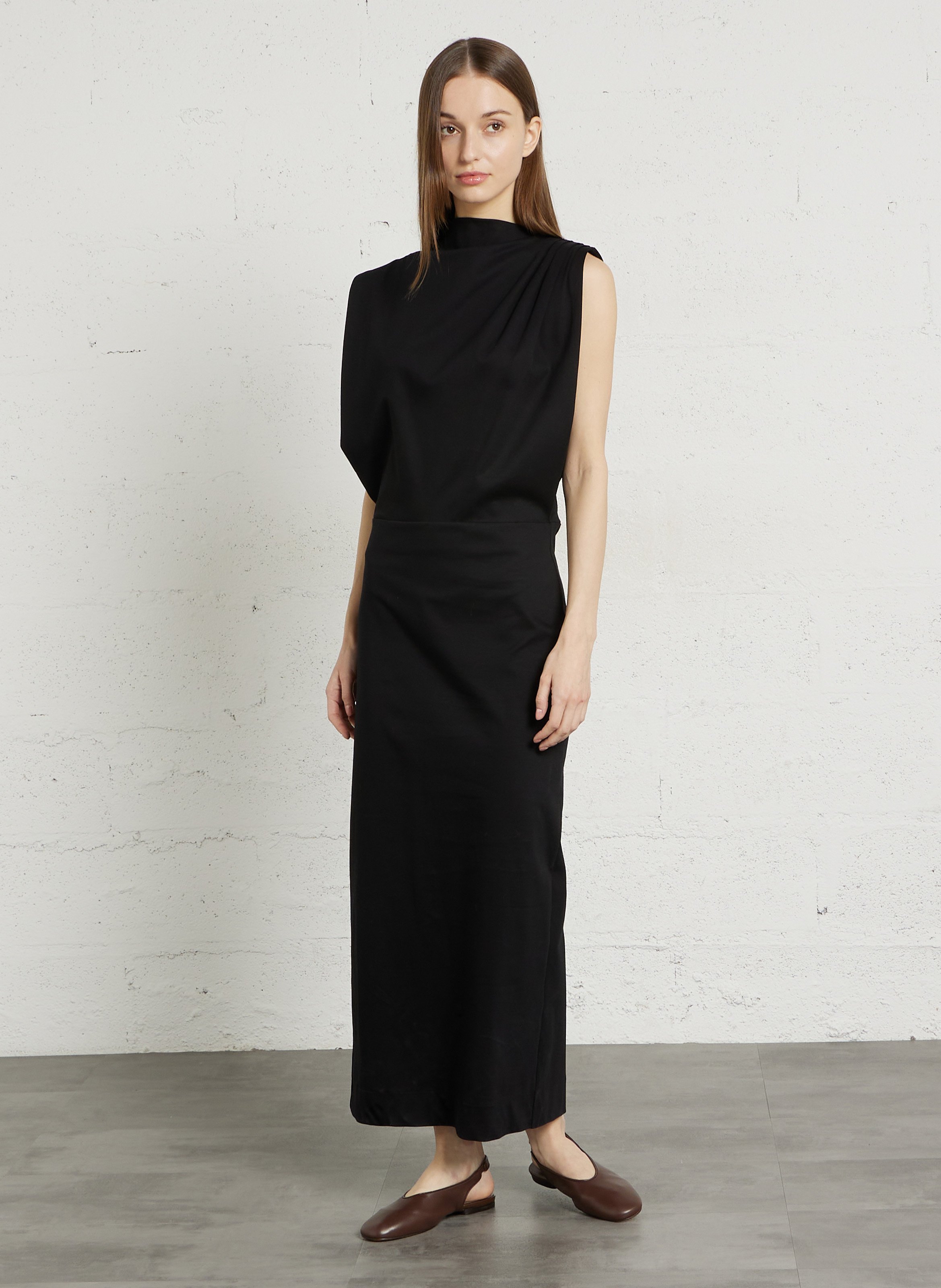 Flat leather slingbacks SOEUR Brown