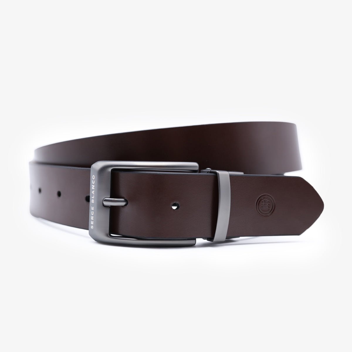 Leather cowhide belt SERGE BLANCO Black