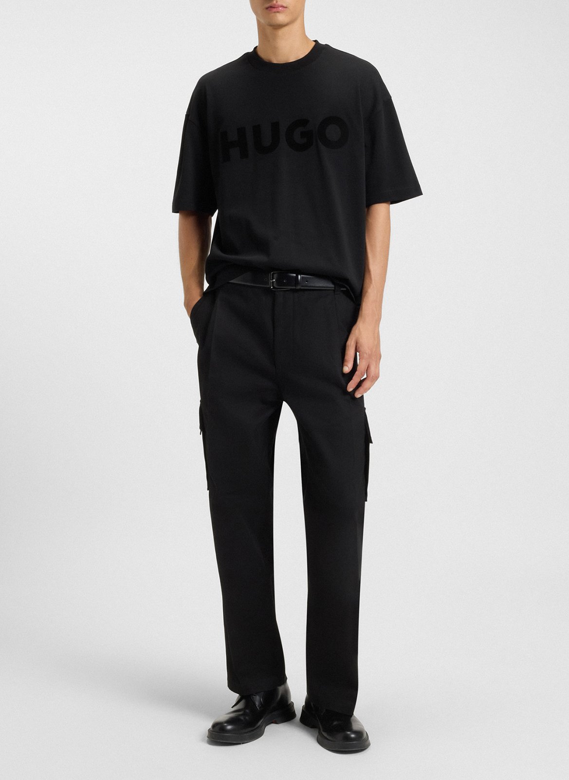 Oversized round-neck cotton T-shirt BOSS Black