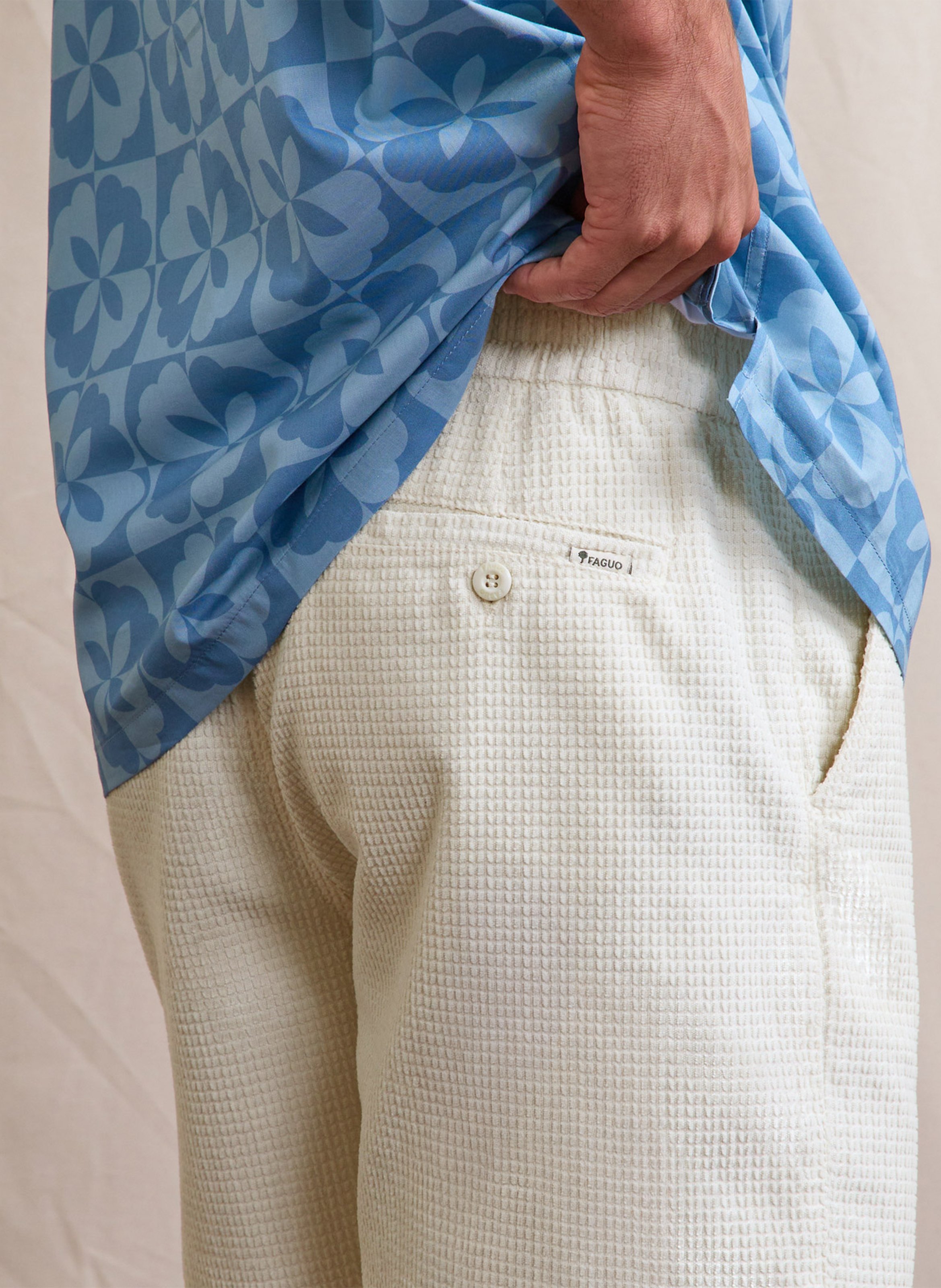 Short droit en coton FAGUO Beige