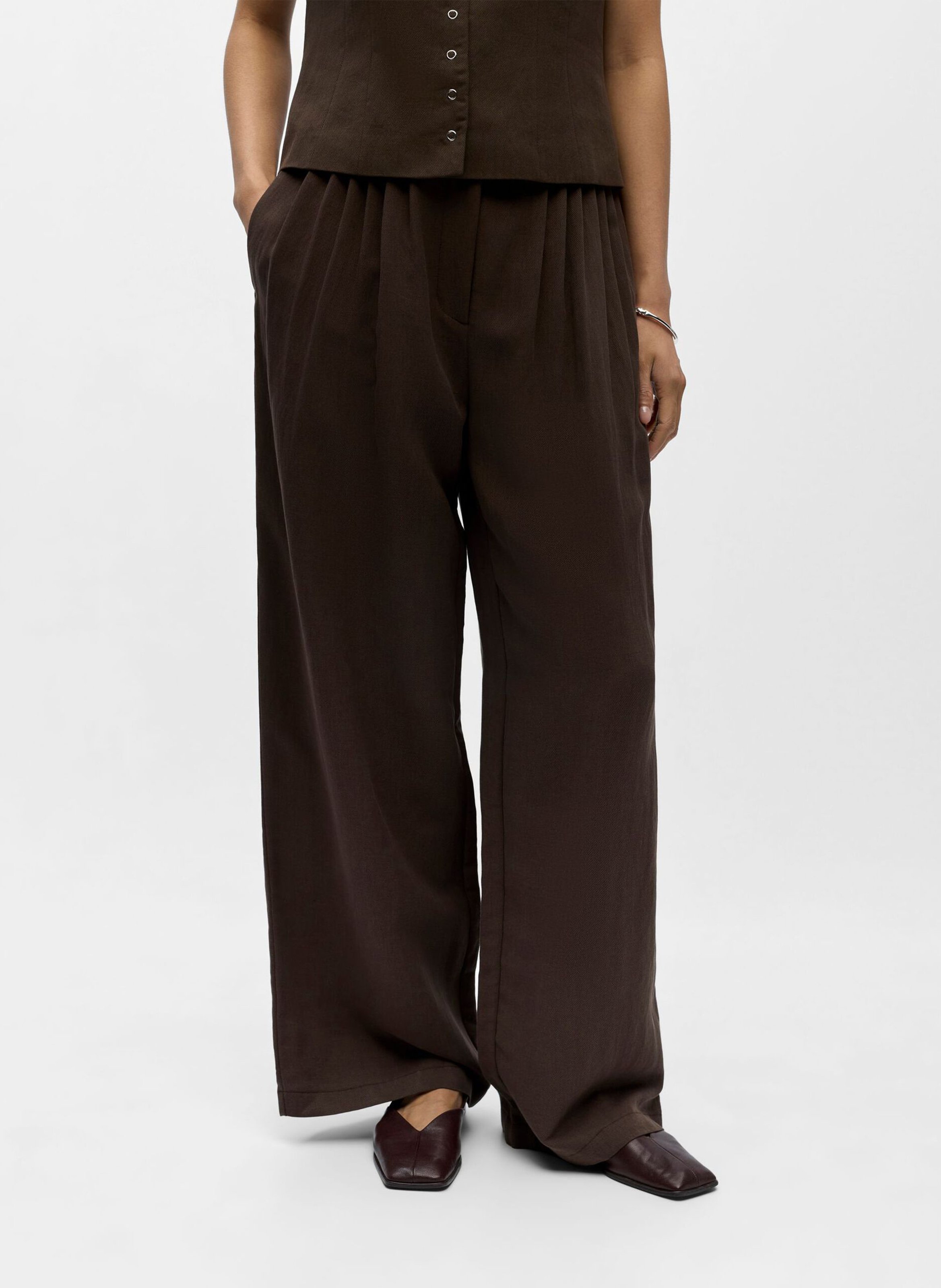 Wide trousers OBJECT Brown