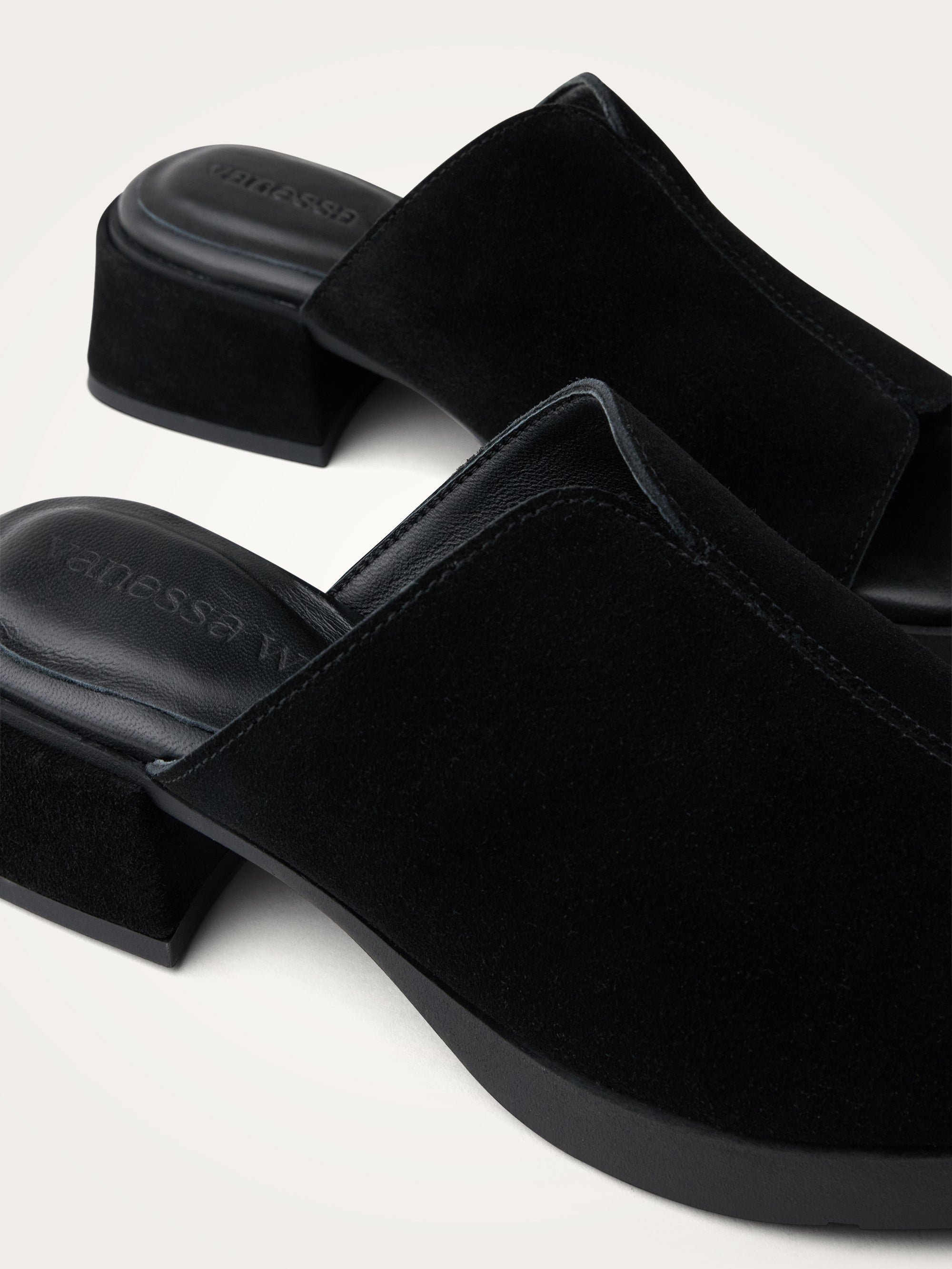 Cow print pony hair effect mules with heel VANESSA WU Black