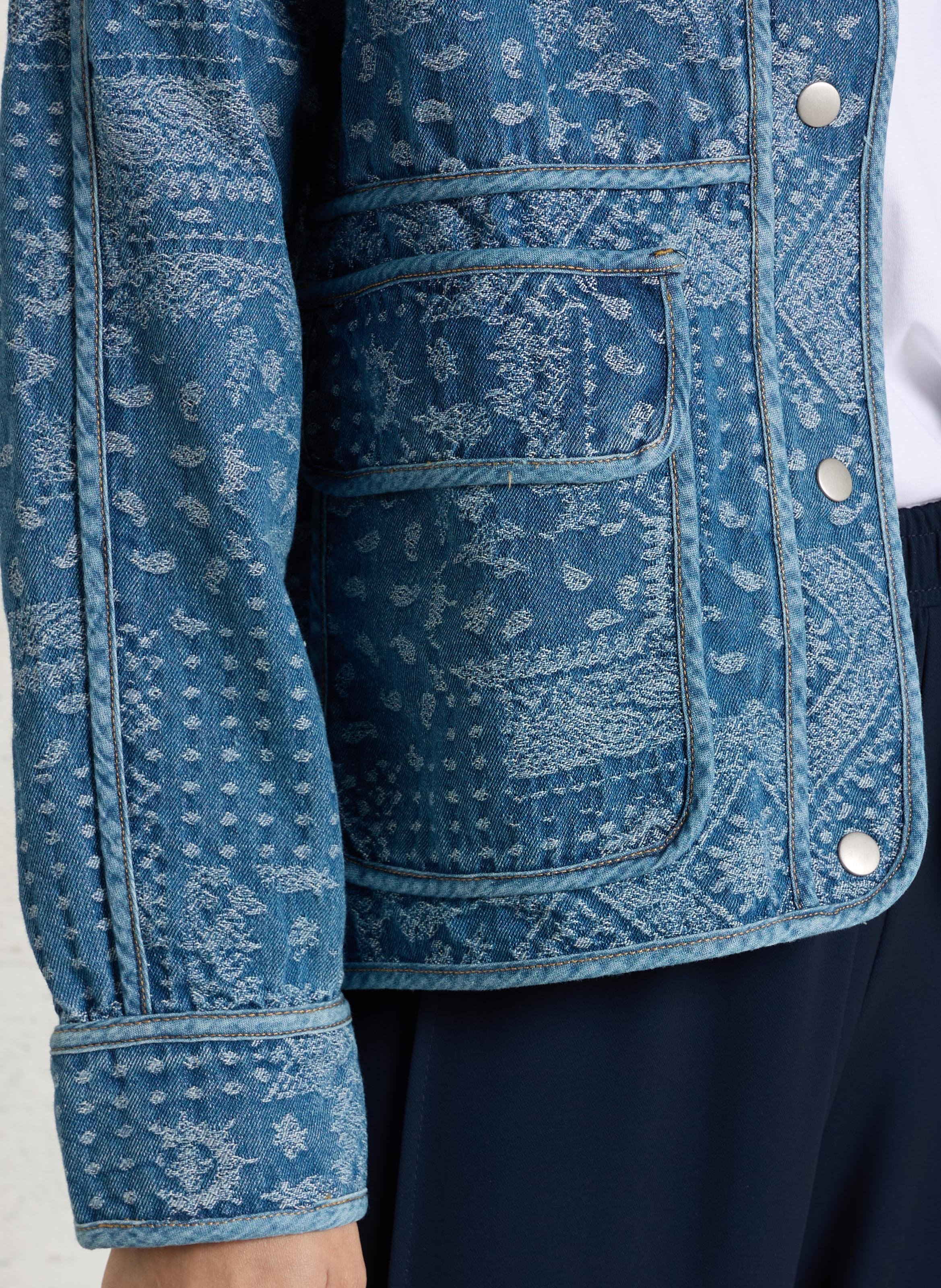 Jacke aus Baumwoll-Mix mit Mao-Kragen SUD EXPRESS Blau