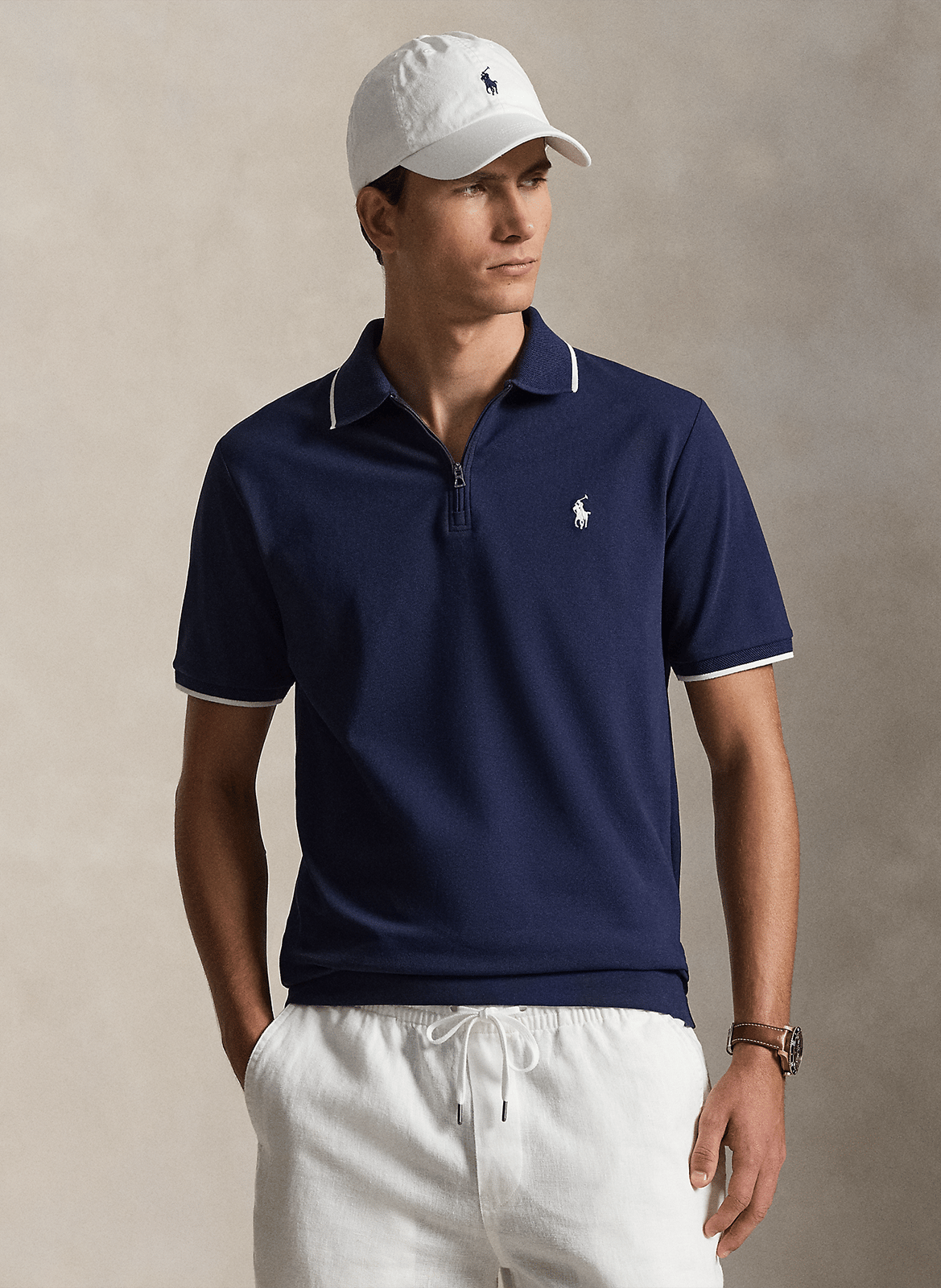 Straight cotton-blend polo shirt POLO RALPH LAUREN