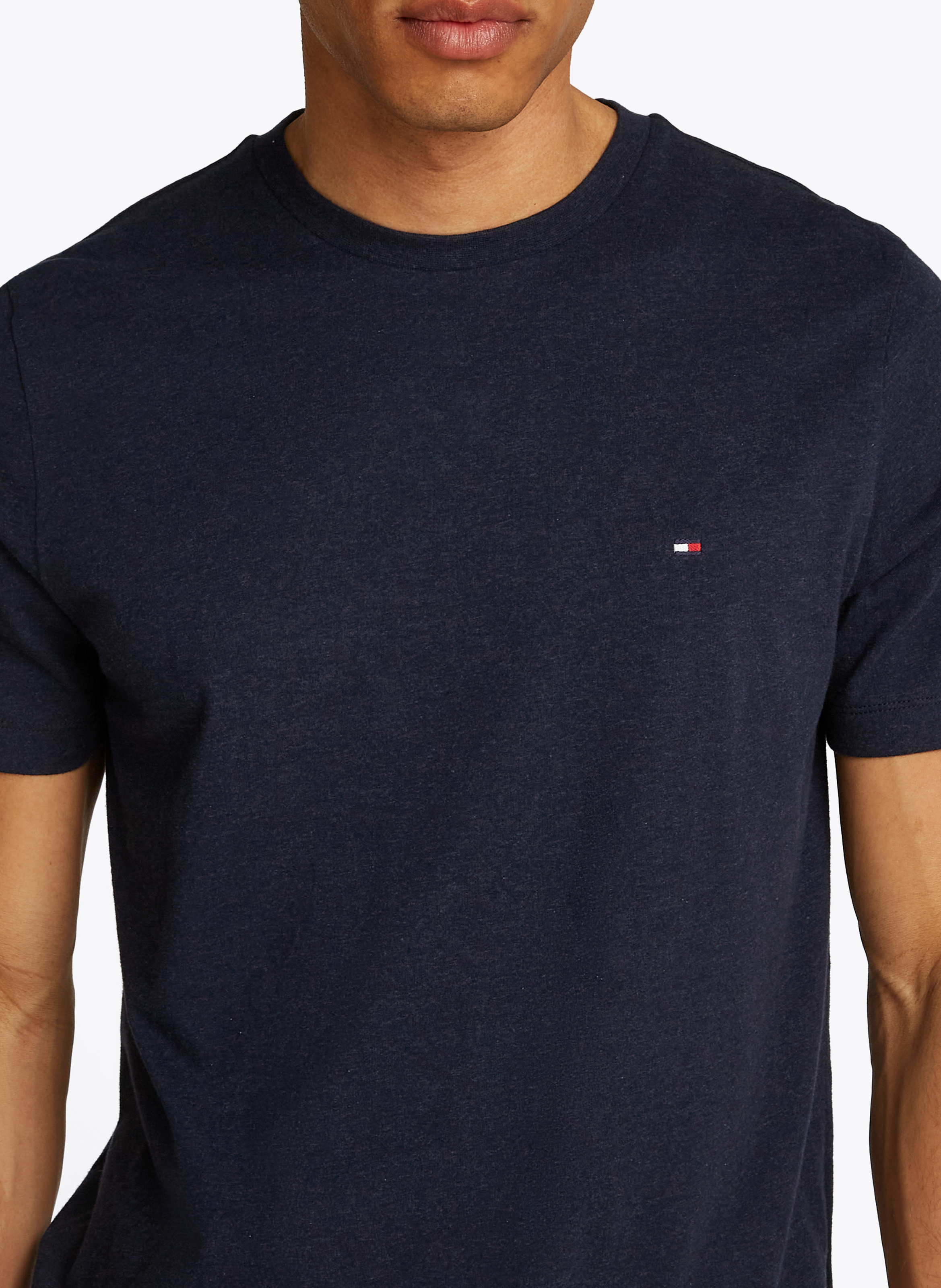 T-Shirt aus melierter Baumwolle TOMMY HILFIGER Blau
