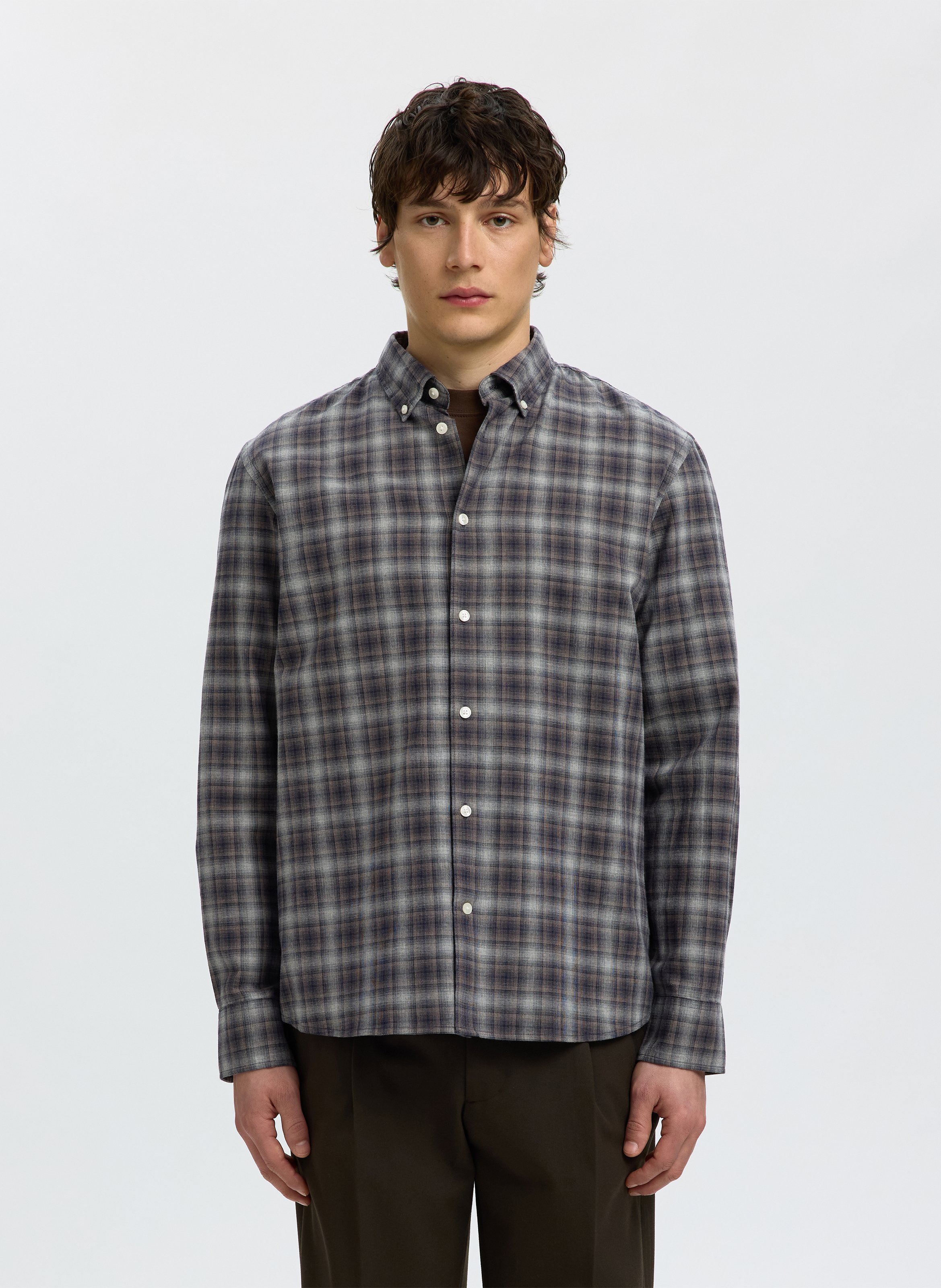 Chemise droite en coton  SELECTED Bleu