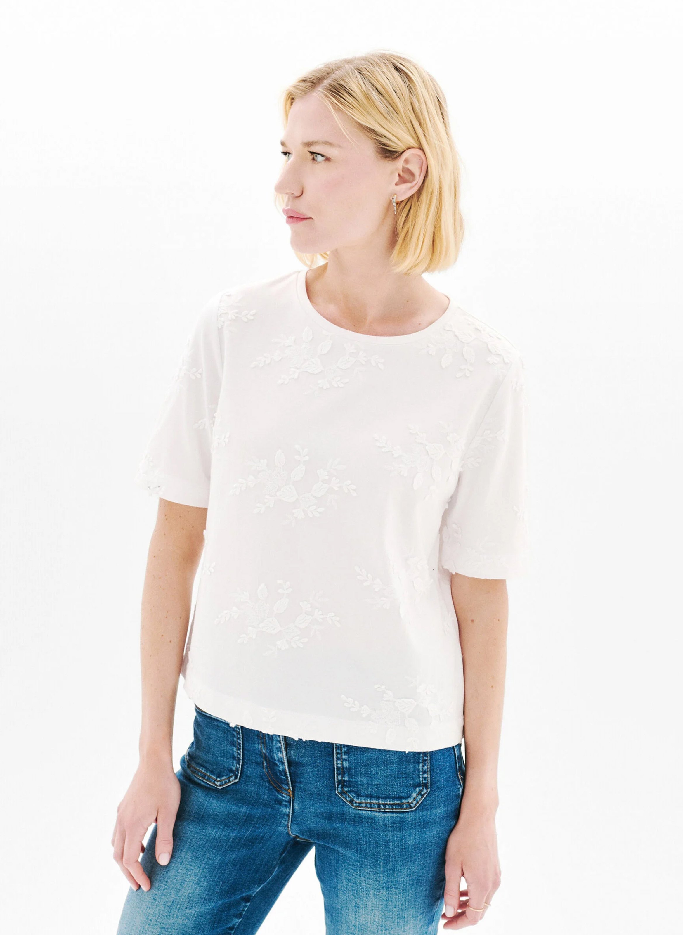 Katoenen T-shirt met ronde hals CAROLL Beige