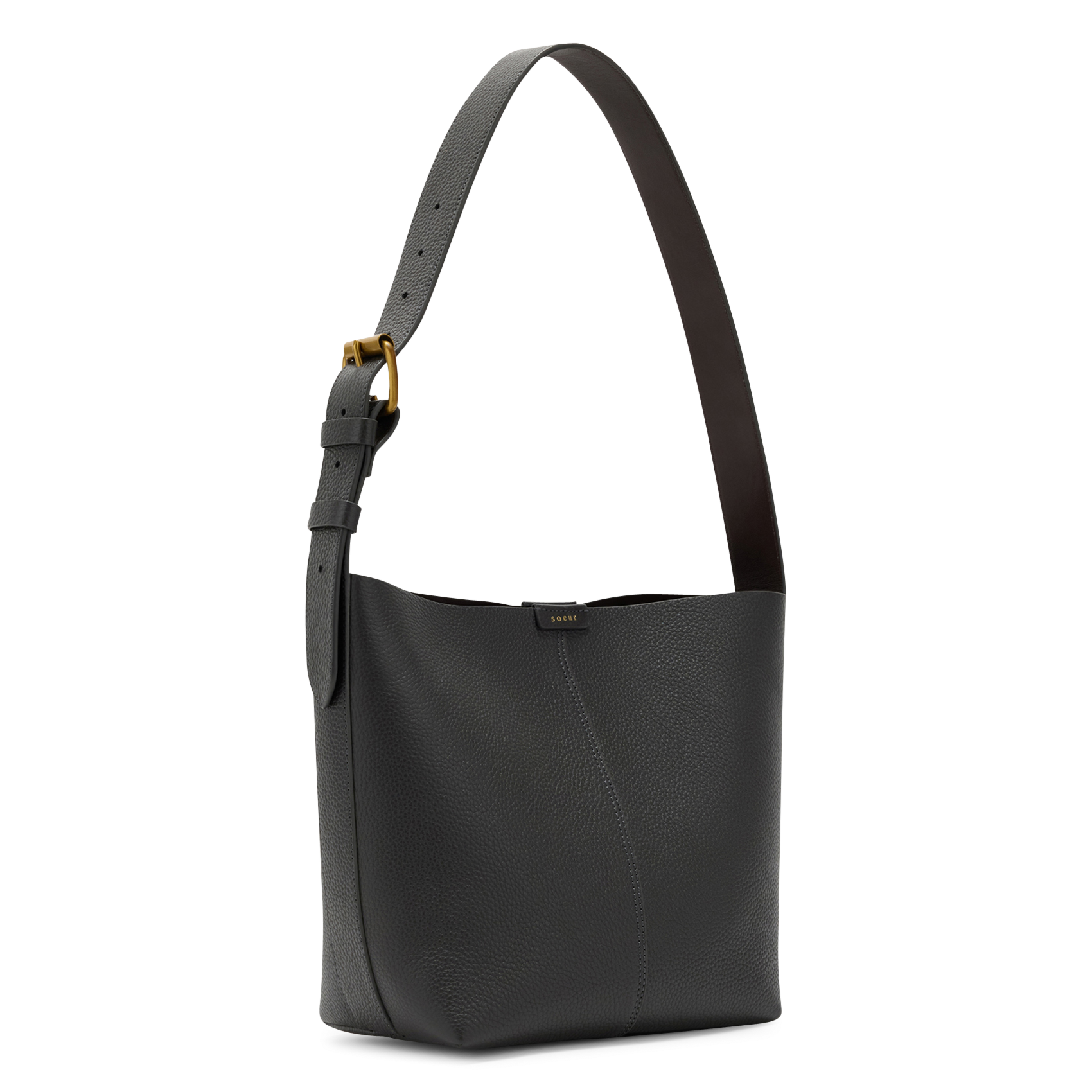 Sac porté épaule en cuir SOEUR Grau