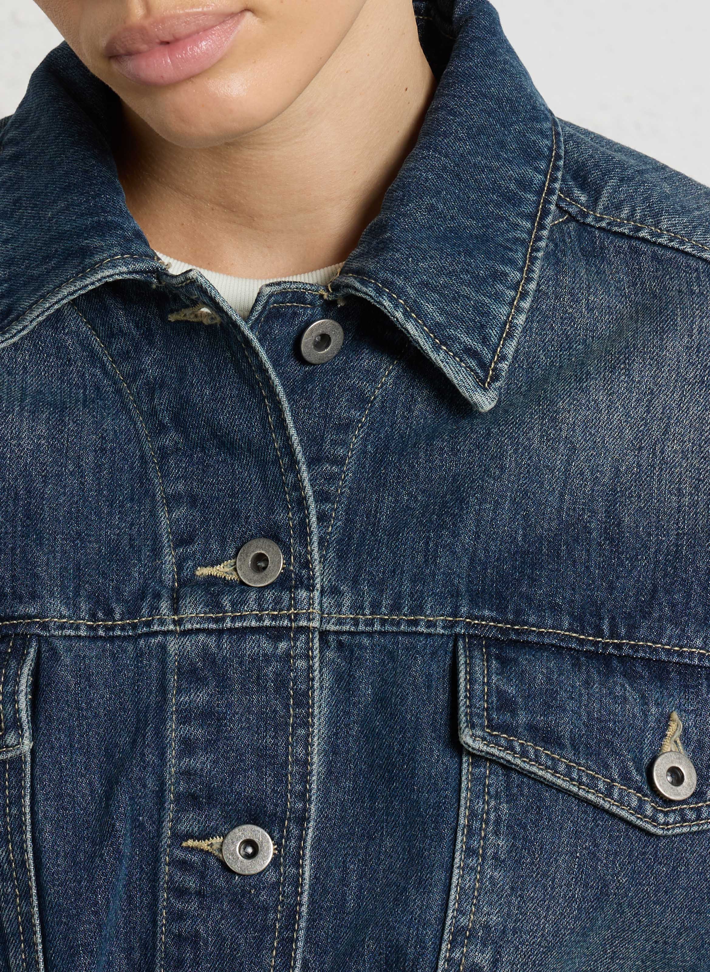 Veste ample ceinturée en denim SOEUR Bleu