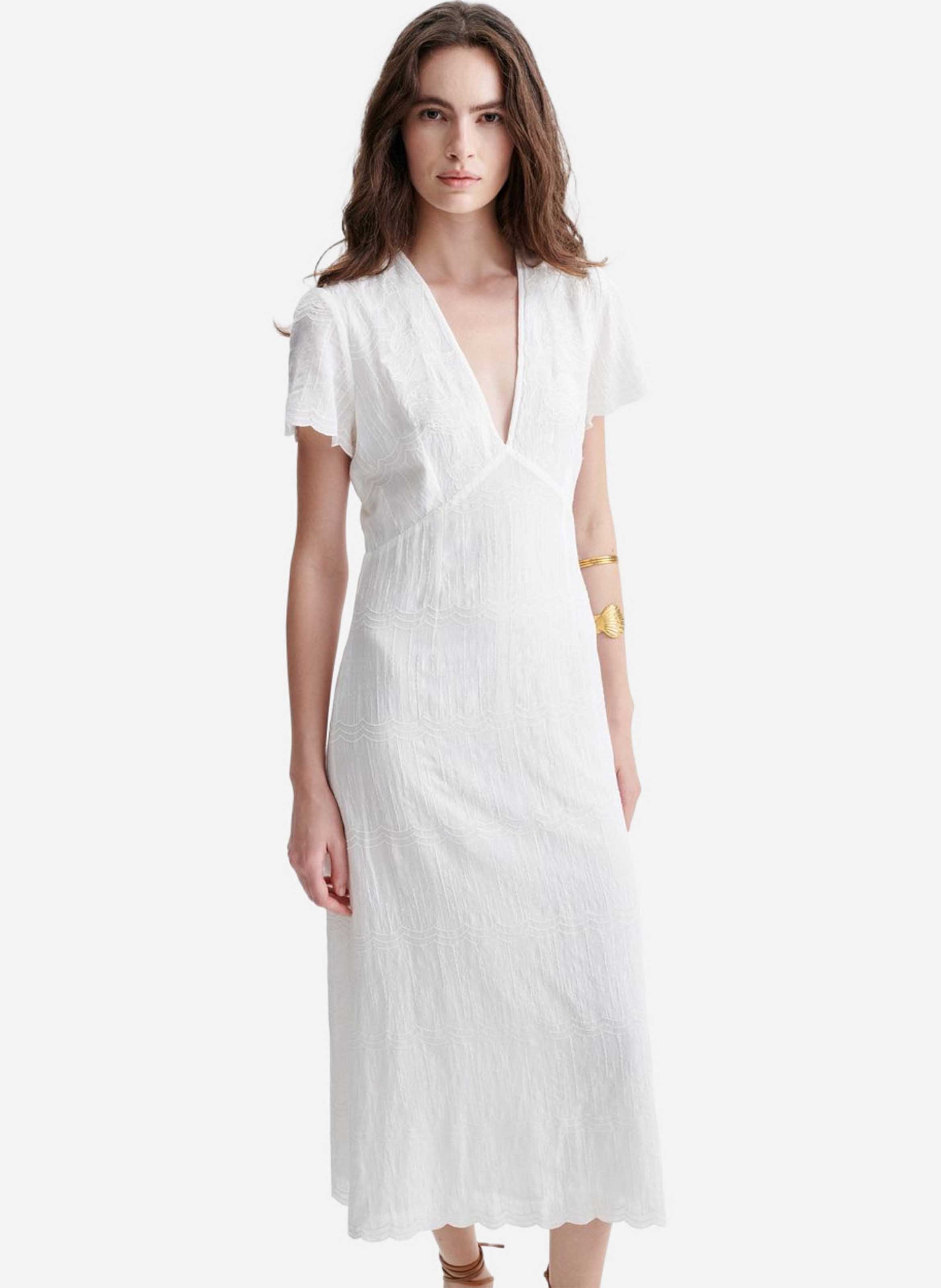 Robe maxi à broderies VANESSA BRUNO Blanc