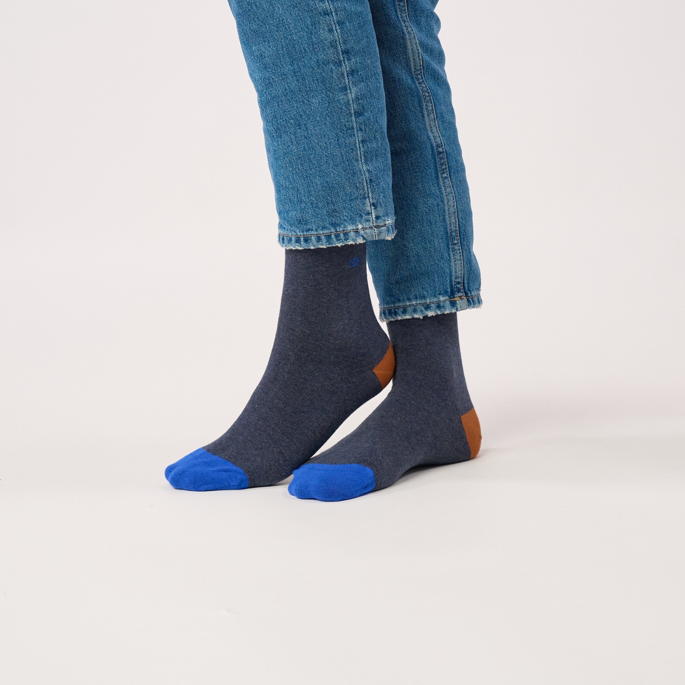 Solid combed cotton socks | Blue BILLYBELT Men