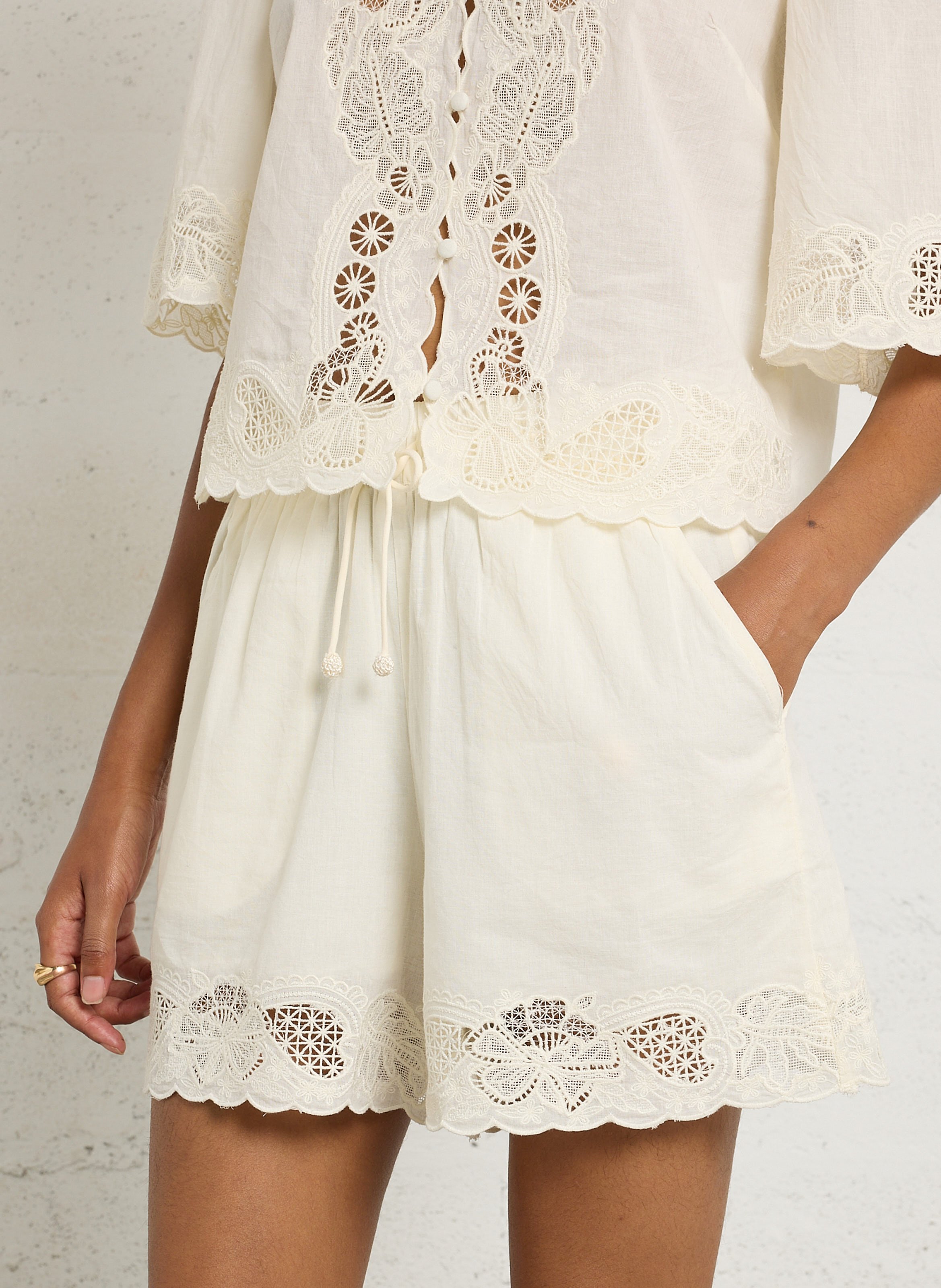 Short large en coton SUD EXPRESS Beige