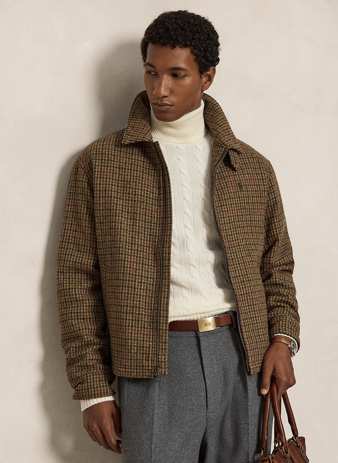 Pullover aus Wollmix mit Stehkragen POLO RALPH LAUREN Beige