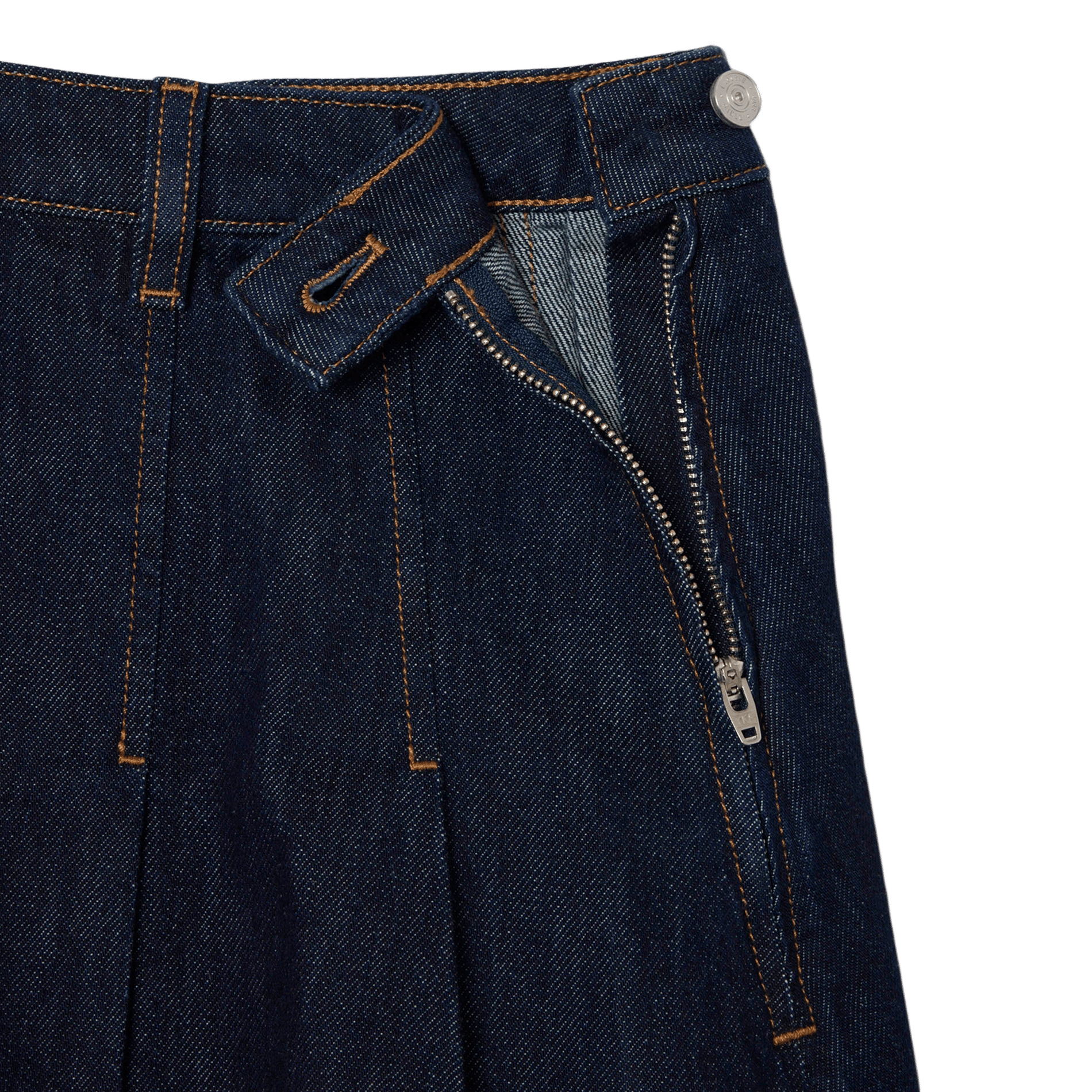 Ausgestellter Faltenrock aus Baumwoll-Denim LACOSTE Blau