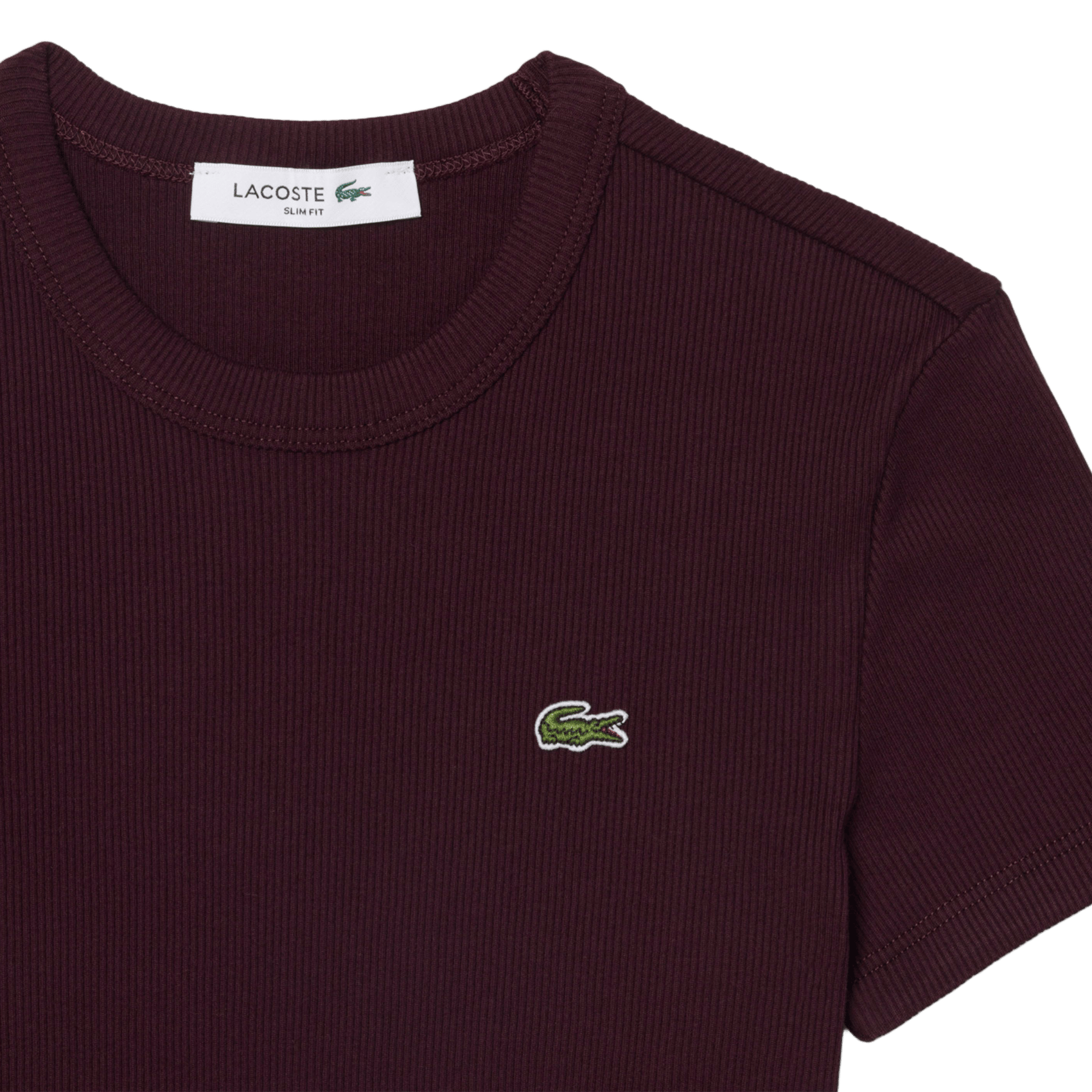 Close-fit round-neck cotton T-shirt LACOSTE Red