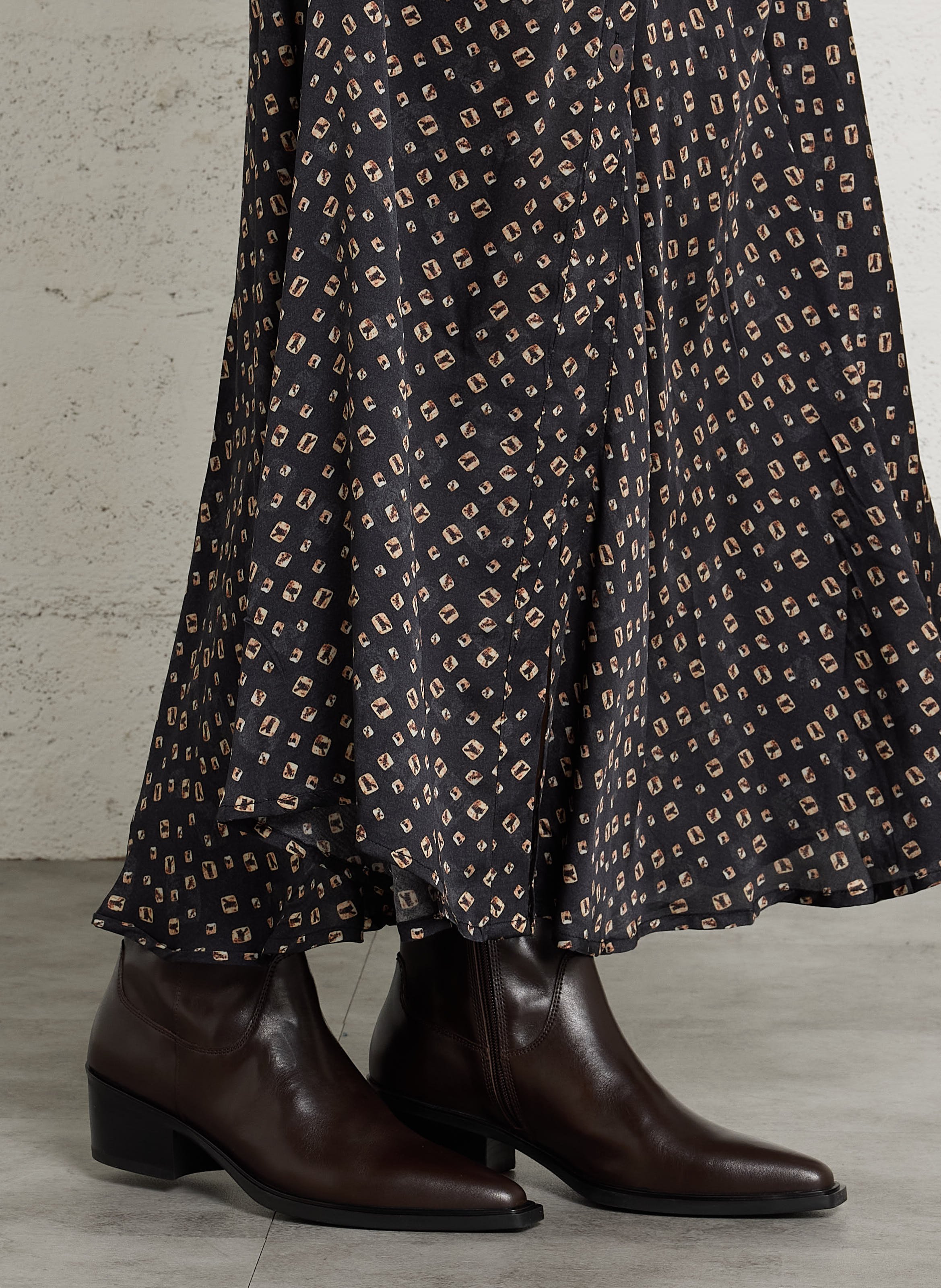 Bottines à bout pointu en cuir VAGABOND Marron