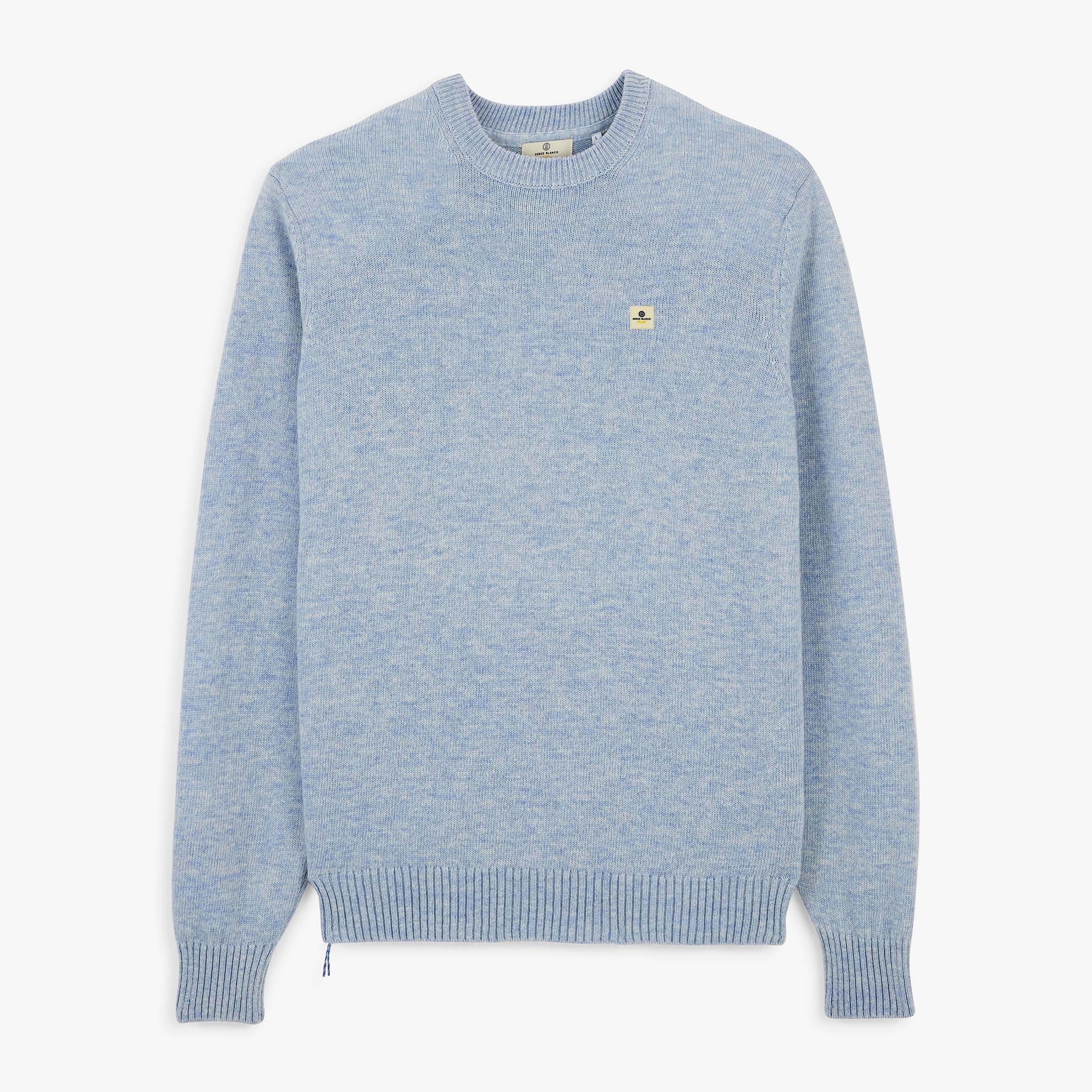 MADANI sky blue wool crew-neck sweater sbplay SERGE BLANCO Blue