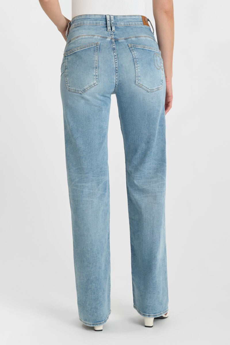 High-waisted loose-fit zip jeans LE TEMPS DES CERISES Blue