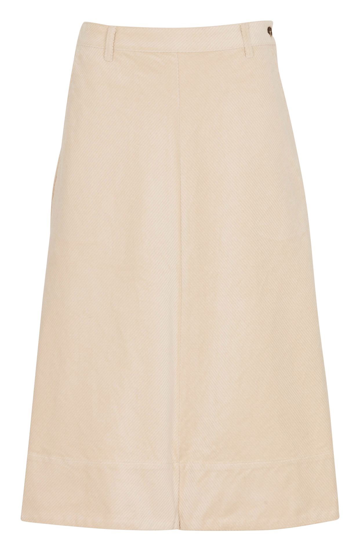 Jupe midi évasée côtelée en coton mélangé RUE DE TOKYO Beige