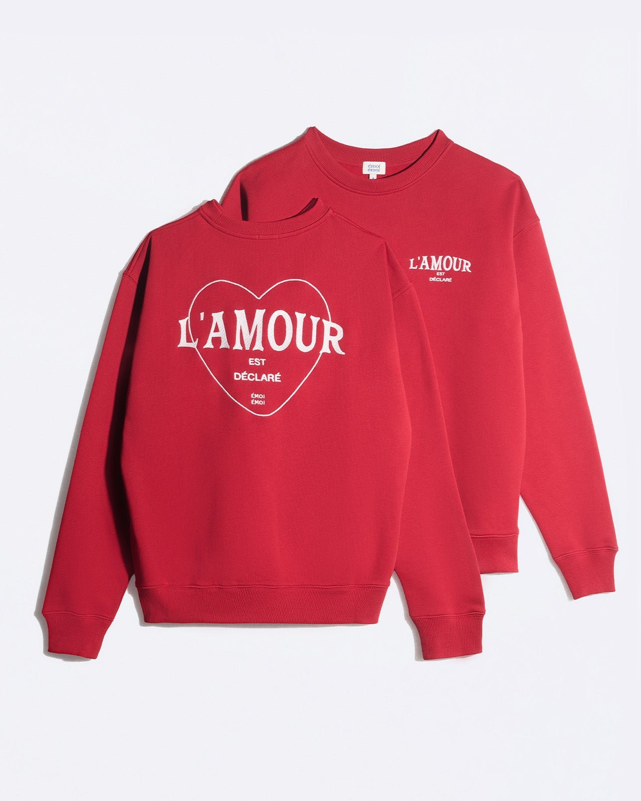 Love is declared embroidered sweatshirt EMOI EMOI Red