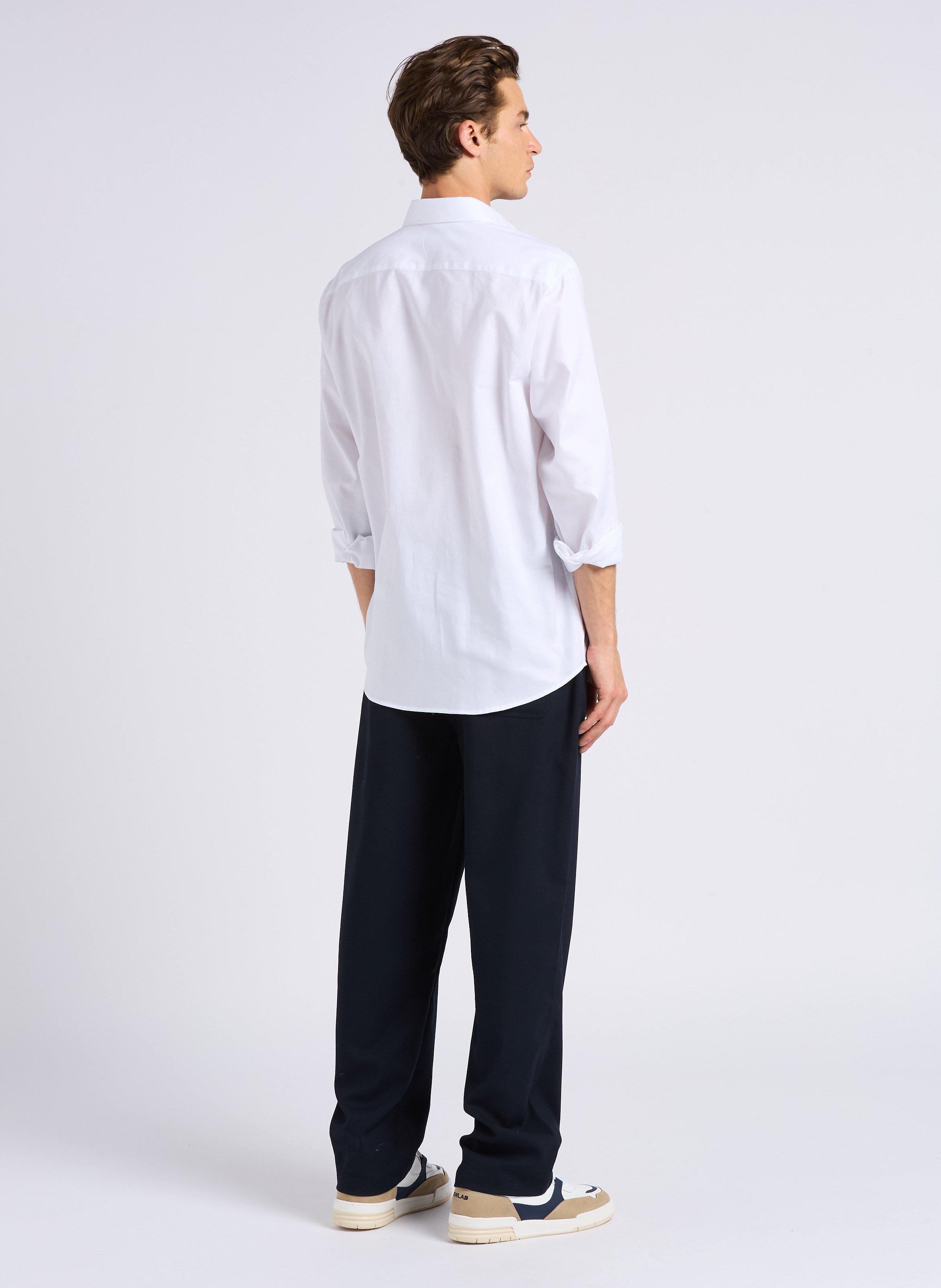 Straight cotton shirt with classic collar AU PRINTEMPS PARIS White