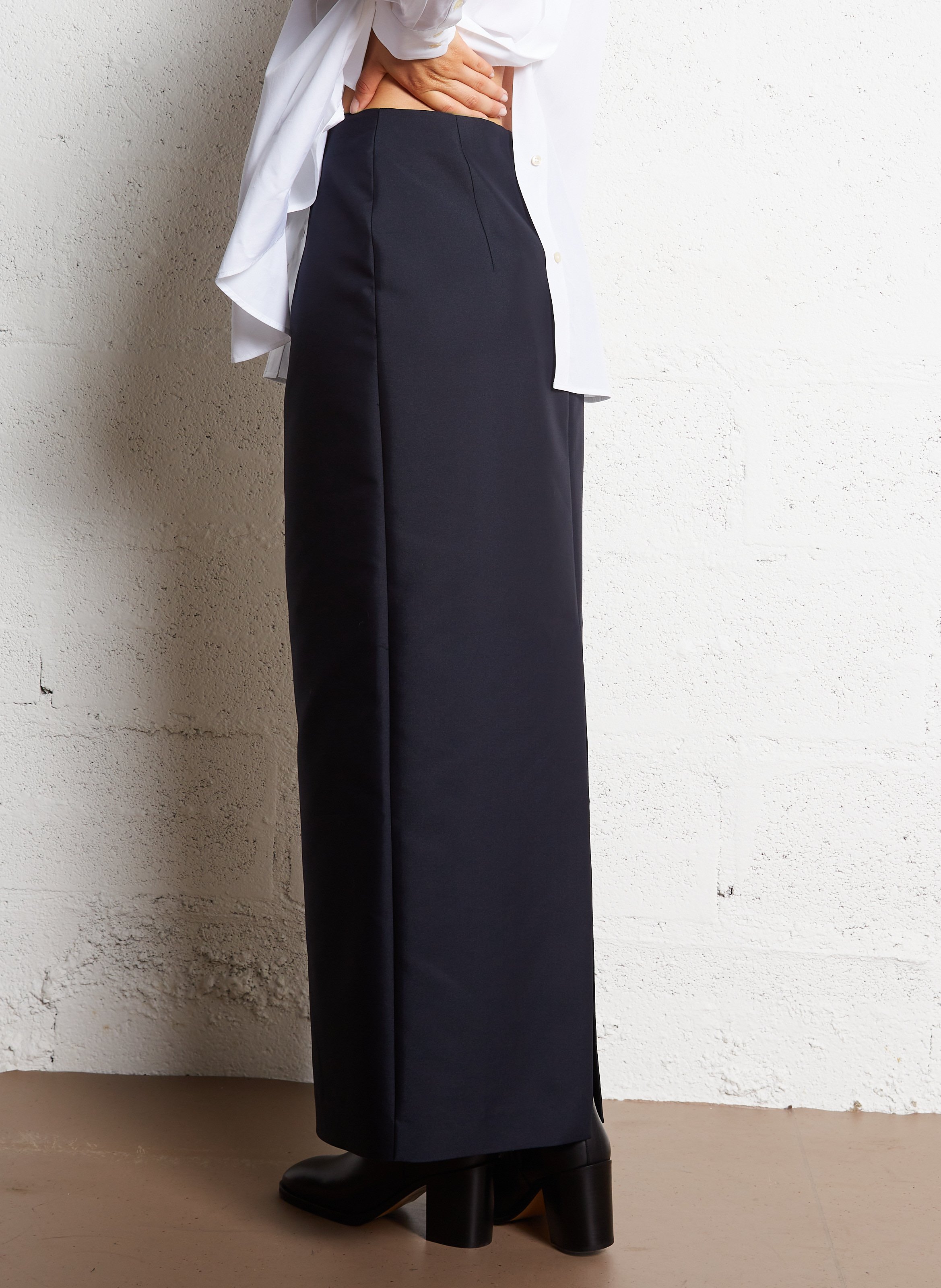 Lange rechte rok van katoenmix COLLECTORS CLUB Blauw