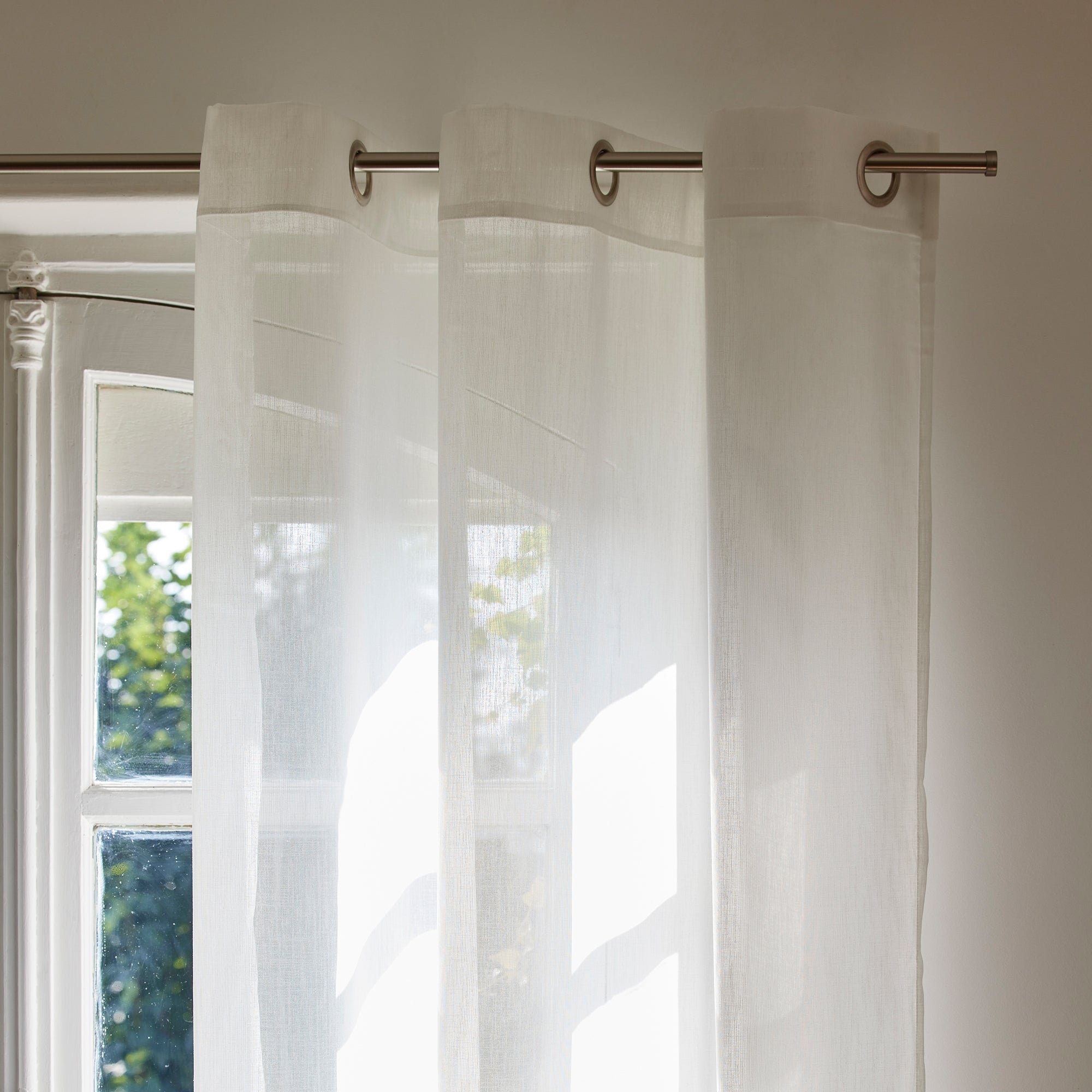 MILOS - Net curtain with eyelets MADURA White