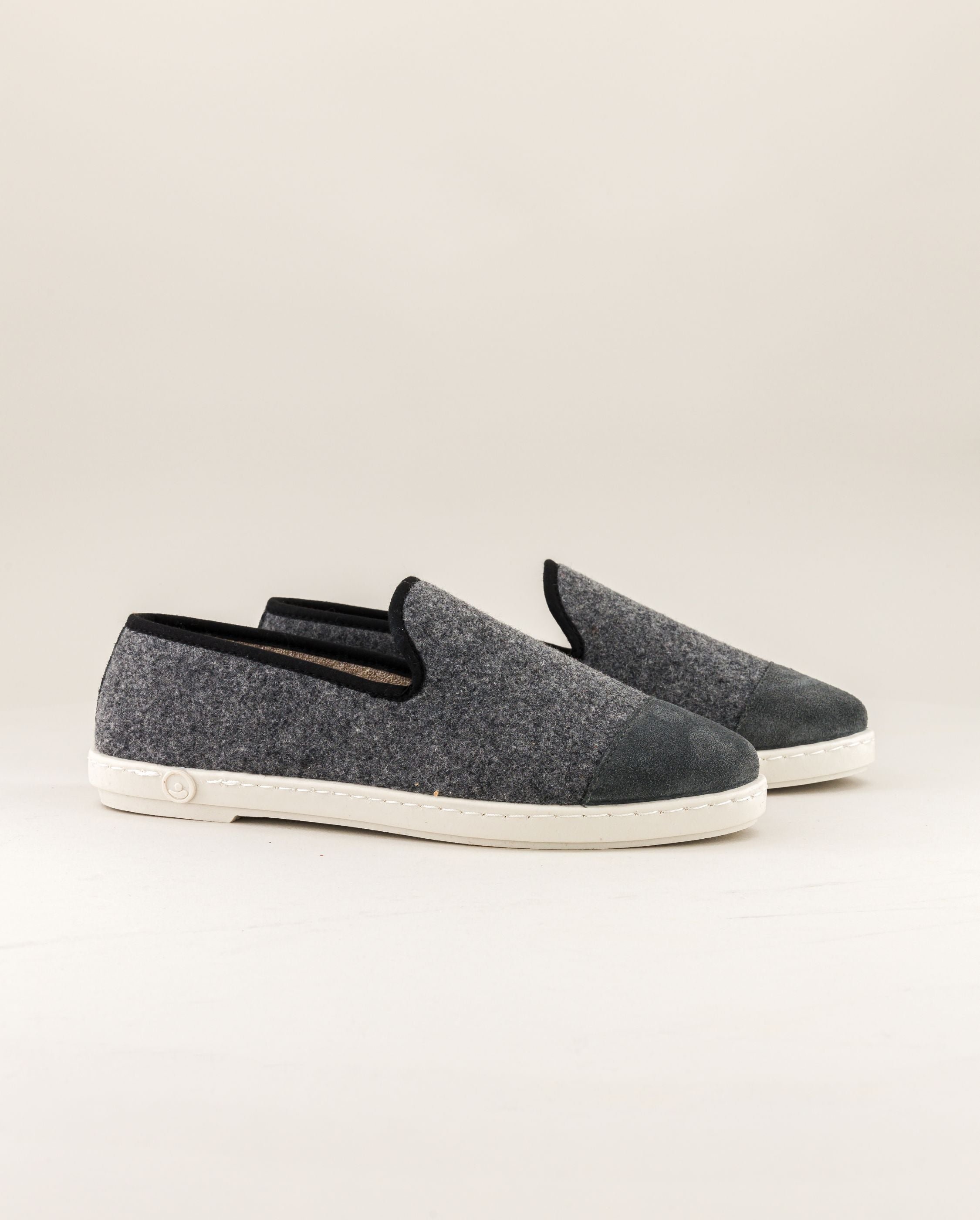 Women's wool slipper, gray black ANGARDE Grey