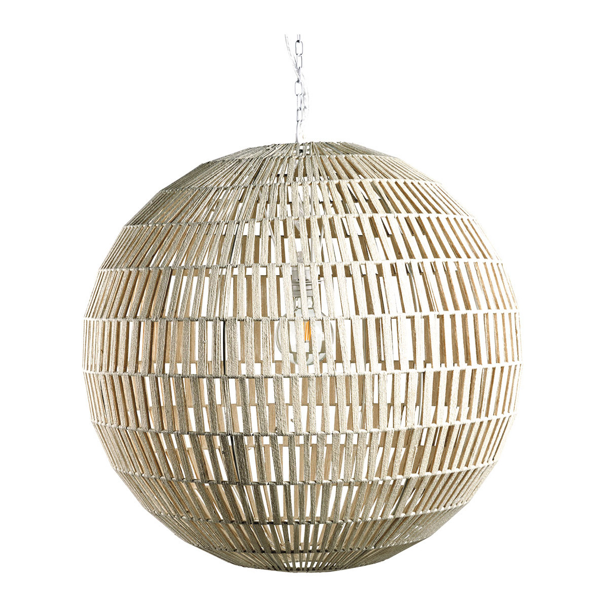 Jute sphere pendant - large size BLANC D'IVOIRE Beige