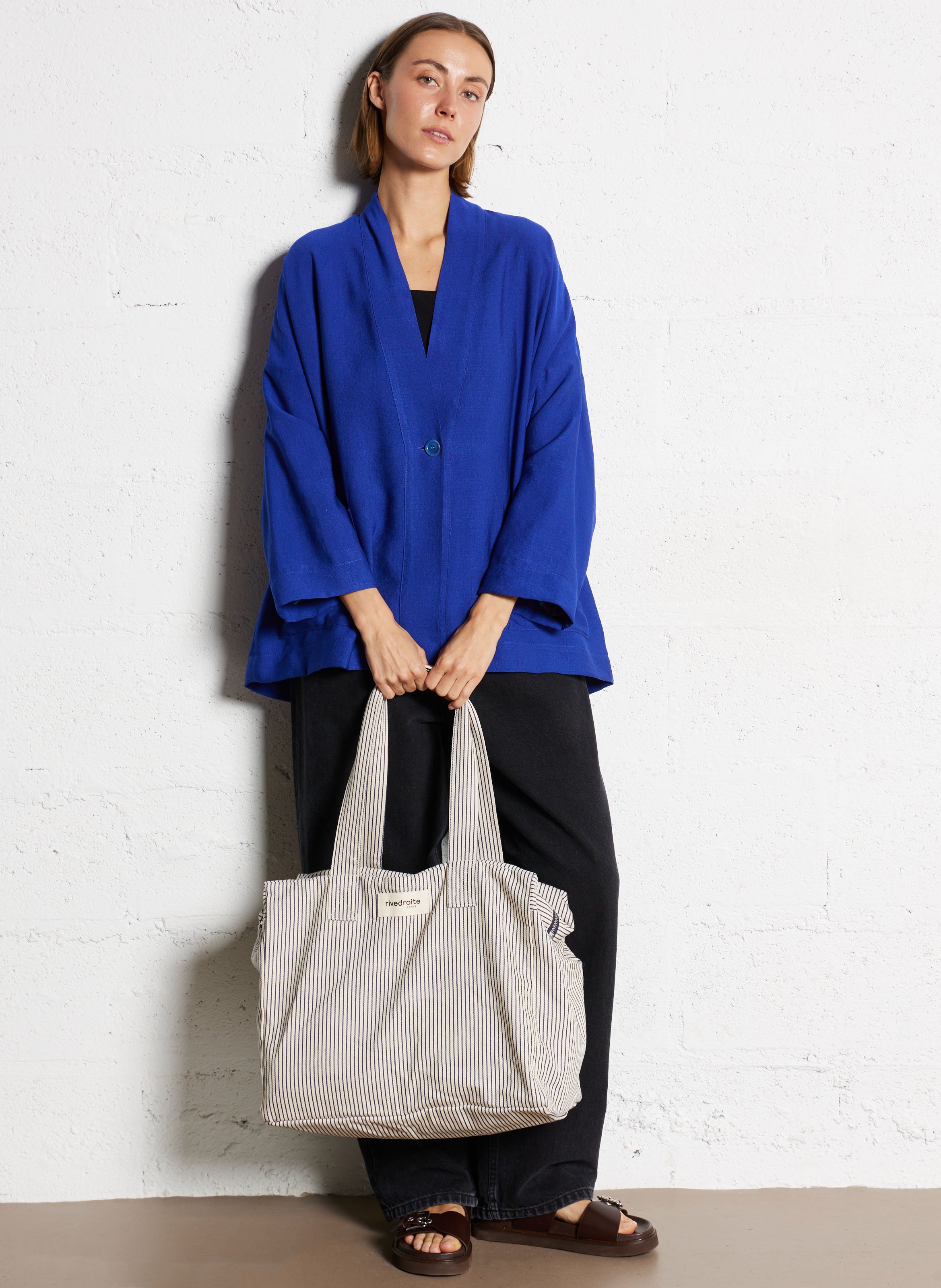 Striped weekend bag RIVEDROITE PARIS White