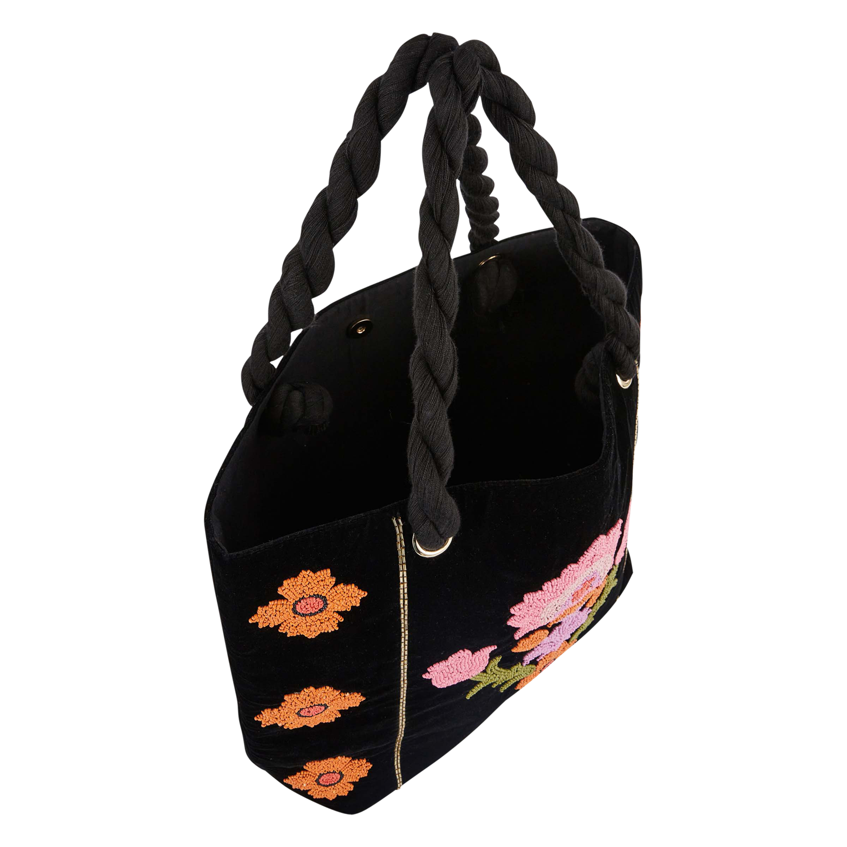 Embroidered tote bag WILD Black