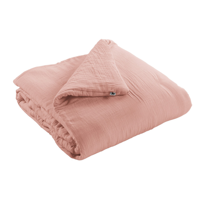 Cotton gauze bedspread or end-of-bed throw L'EFFET PAPILLON White