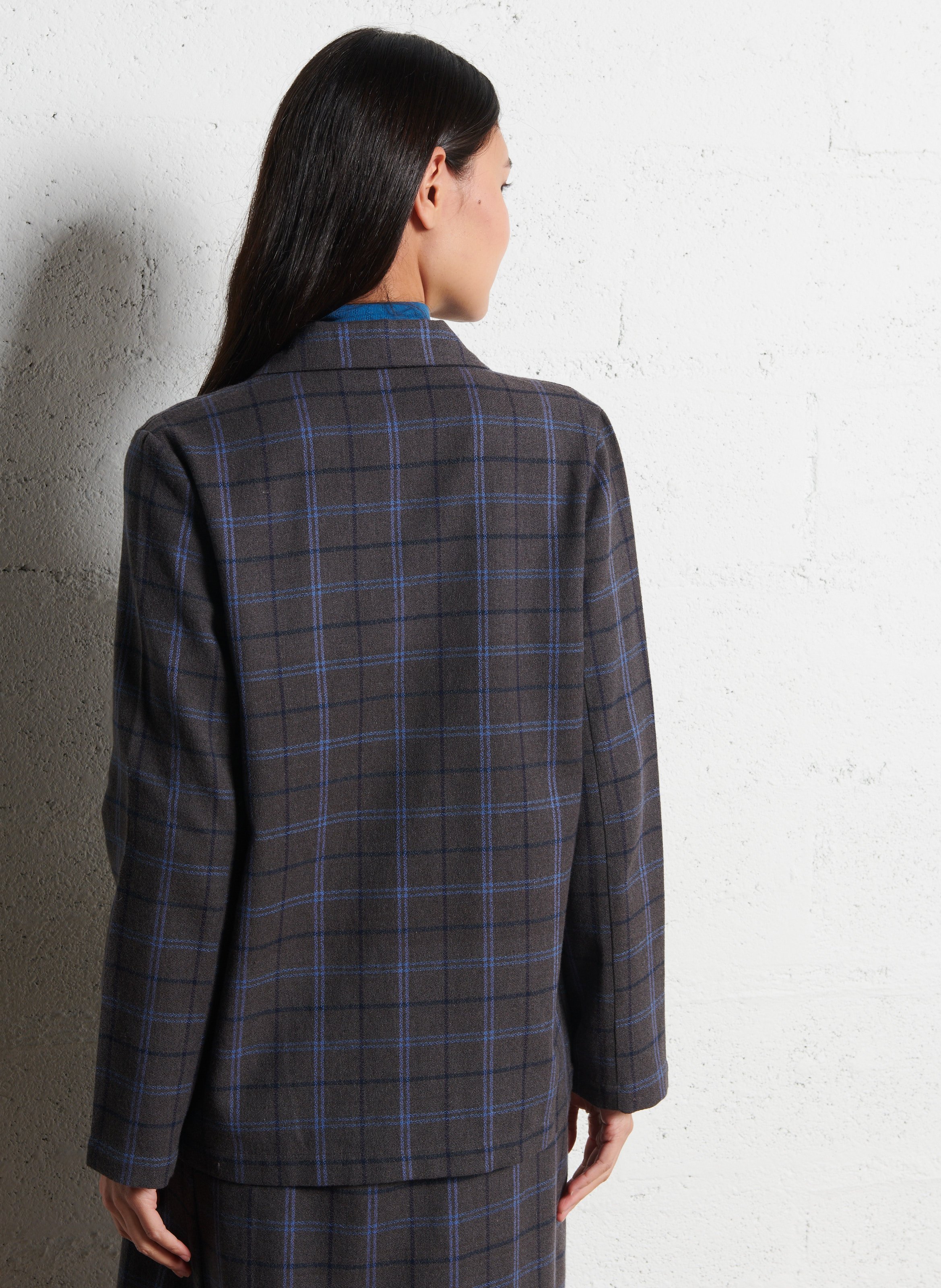 Veste chemise écossaise à poches NICE THINGS Gris