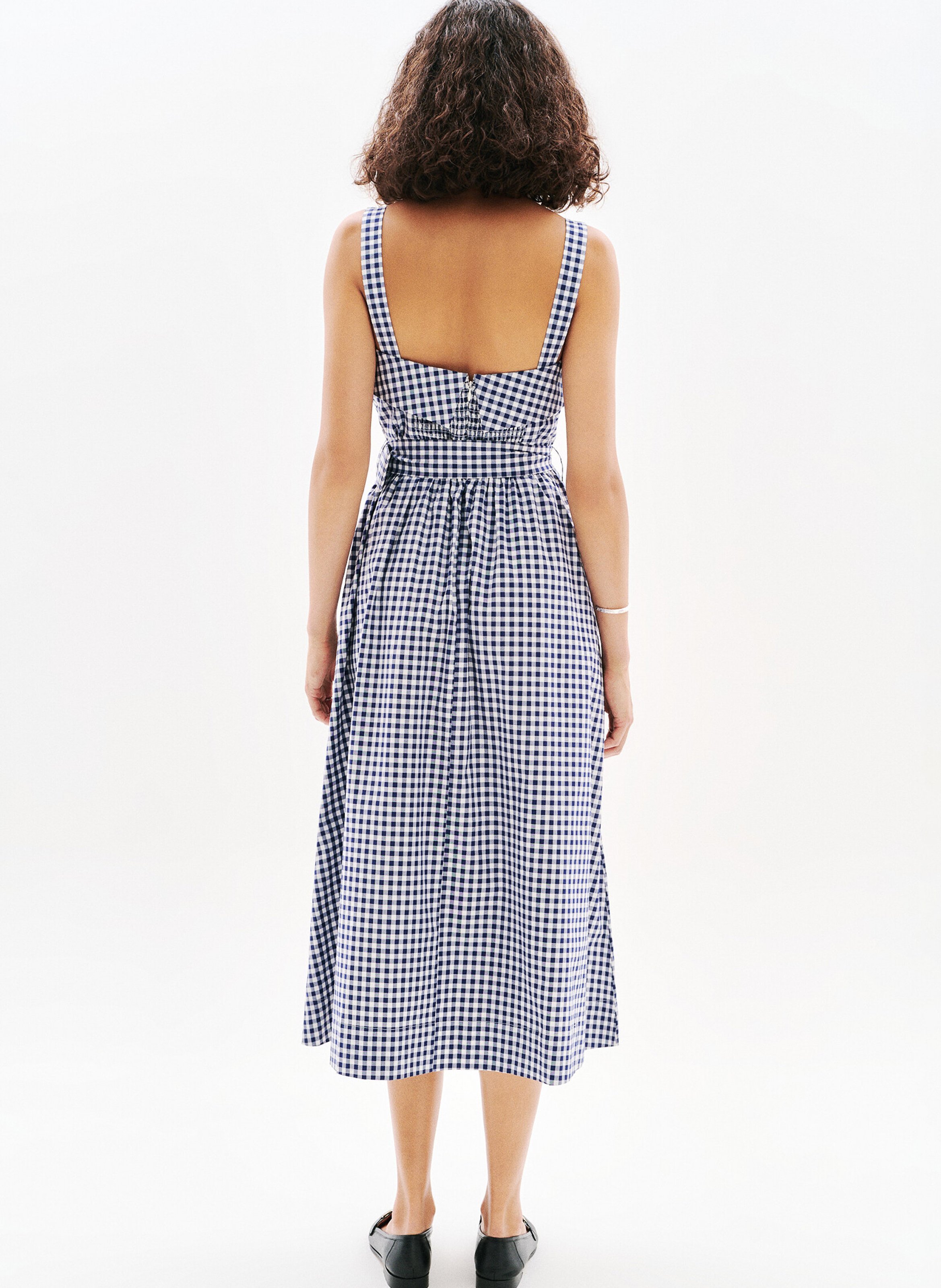 Checked midi dress CAROLL Blue