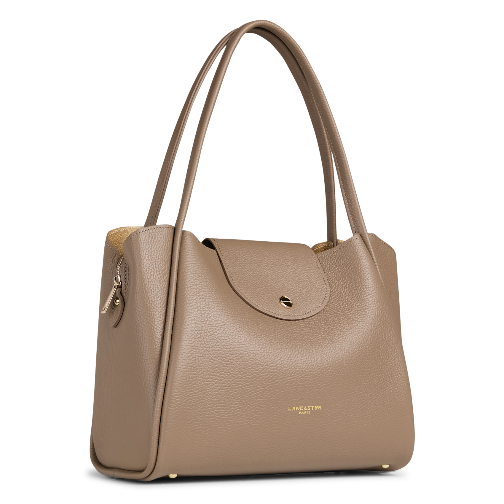 Leather handbag LANCASTER PARIS Beige