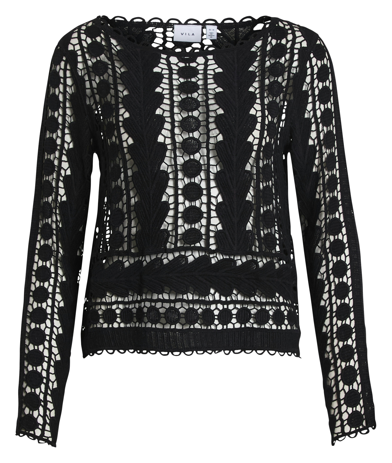 Long-sleeve lace top VILA Black