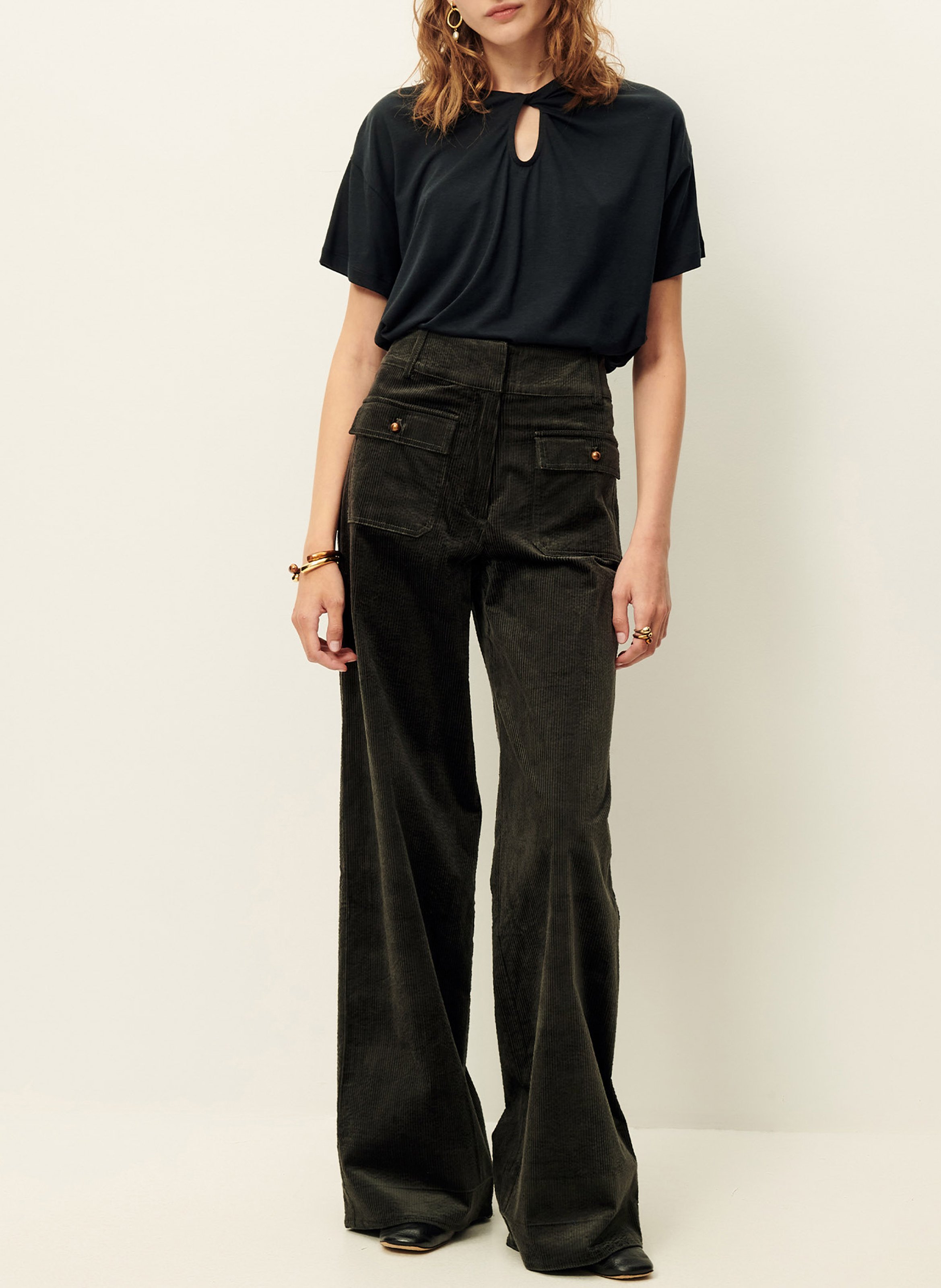 Tee-shirt manches courtes twisté SESSUN Noir