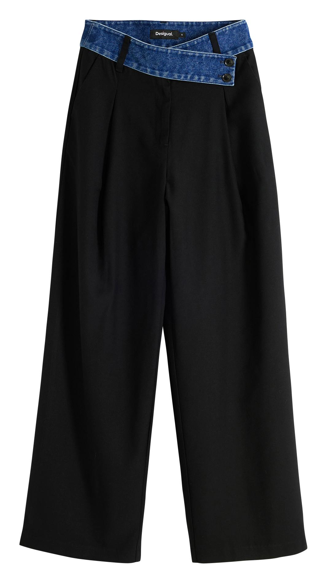 Pantaloni tailleur larghi DESIGUAL Nero
