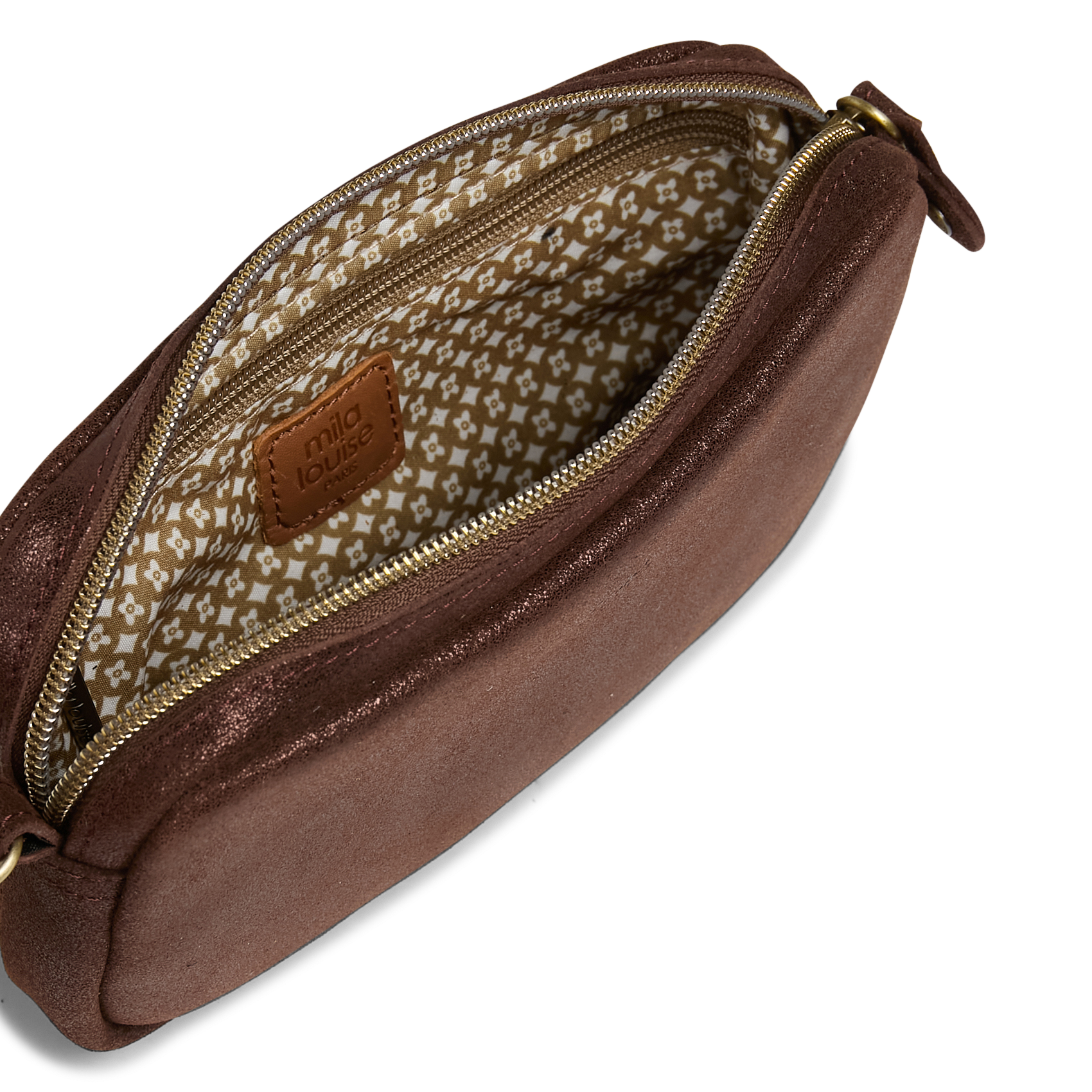 Leren crossbodytas  MILA LOUISE Bruin