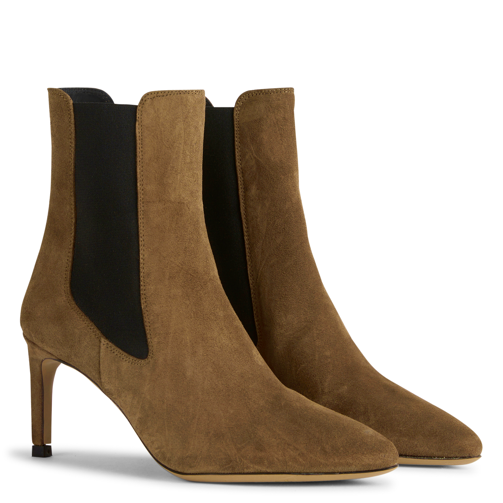 Bottines en cuir velours RIVECOUR Marron