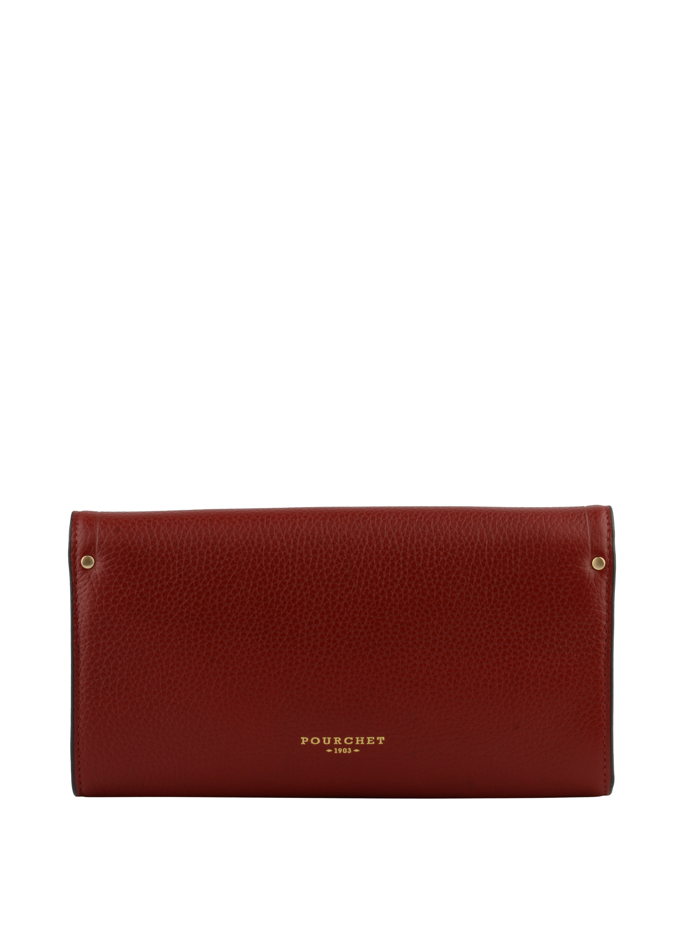 Clutch - cowhide leather POURCHET Red