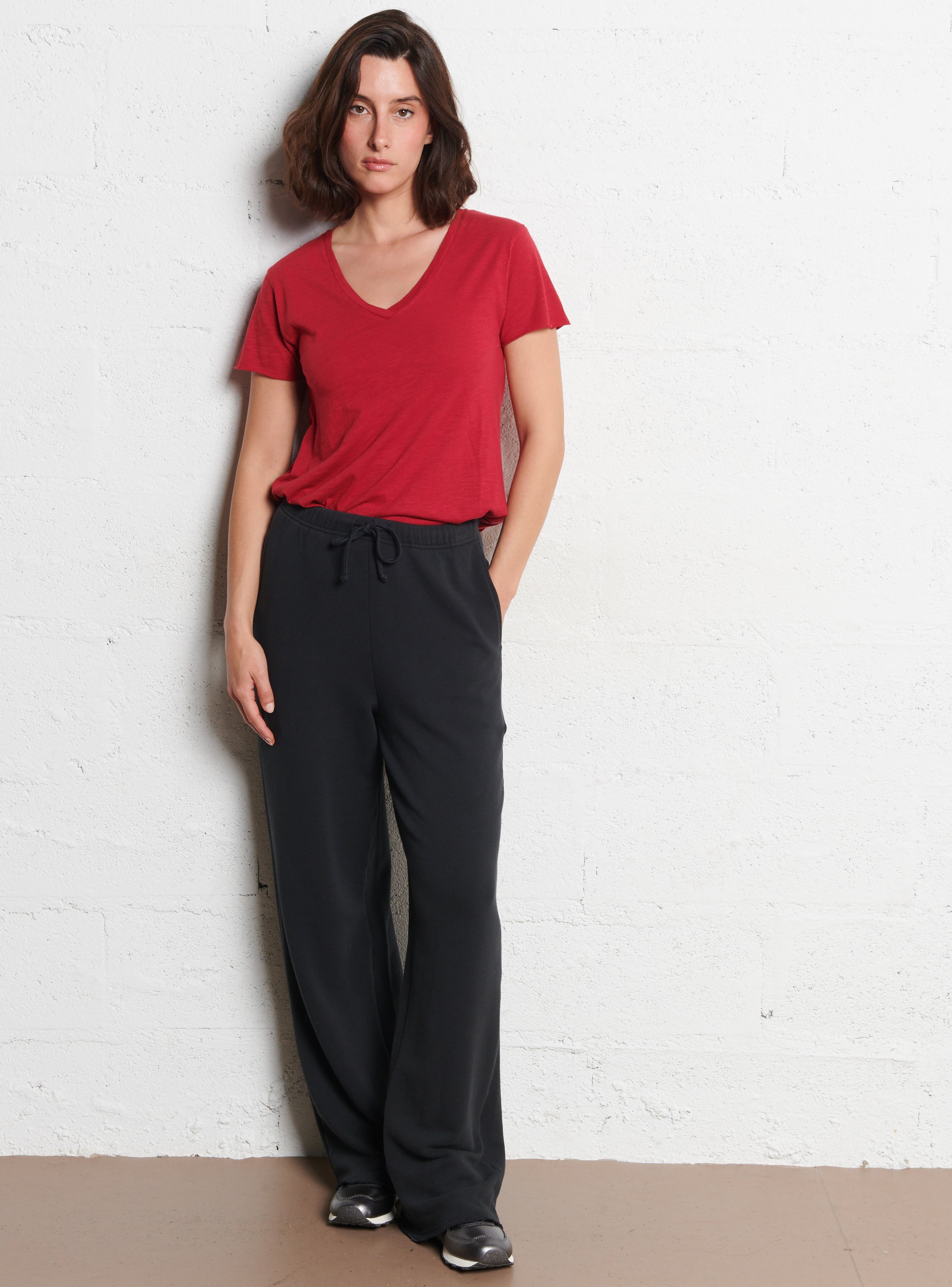 Weite Jogginghose aus Baumwoll-Mix AMERICAN VINTAGE Schwarz