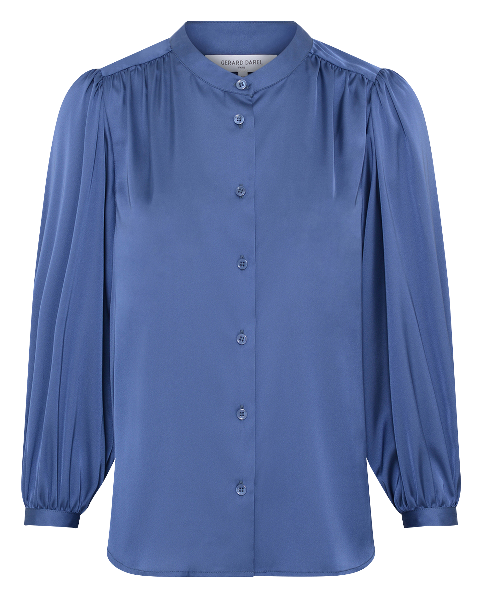 Blouse satinée col v GERARD DAREL Bleu