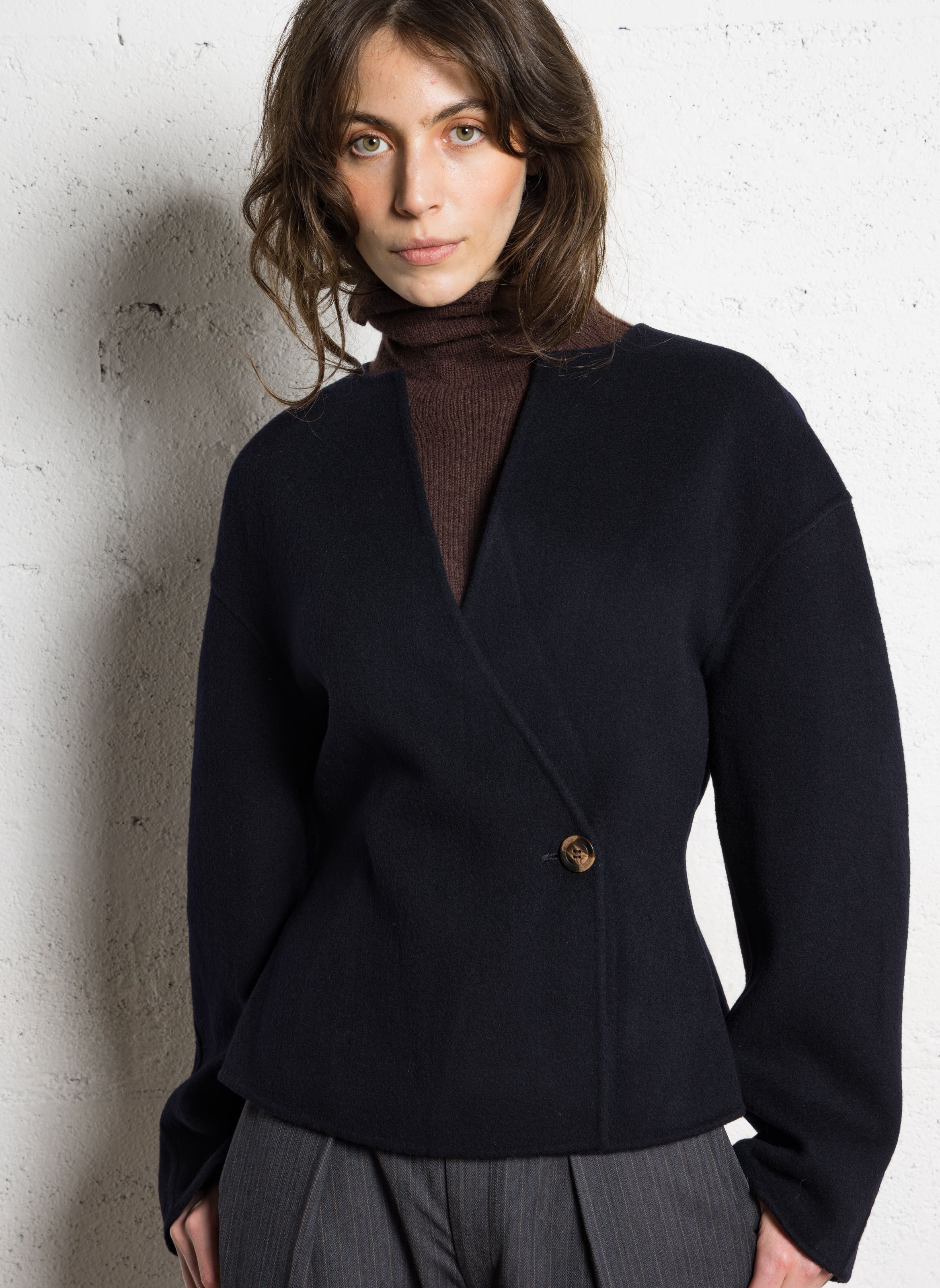 Fitted wool-mix jacket SOEUR Blue