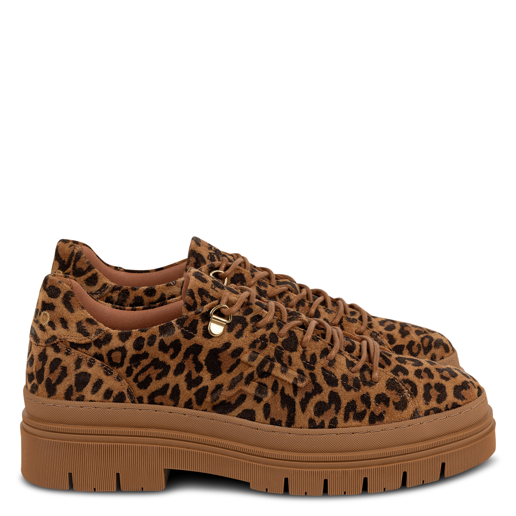 Leoparden-Sneaker mit Profilsohle aus Leder FAGUO Braun