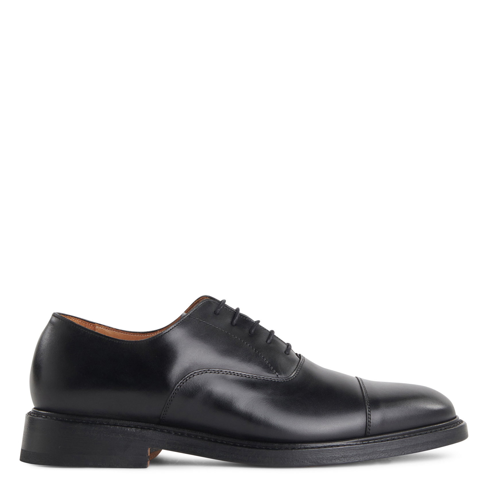 Plain leather Richelieu loafers SAISON 1865 Black