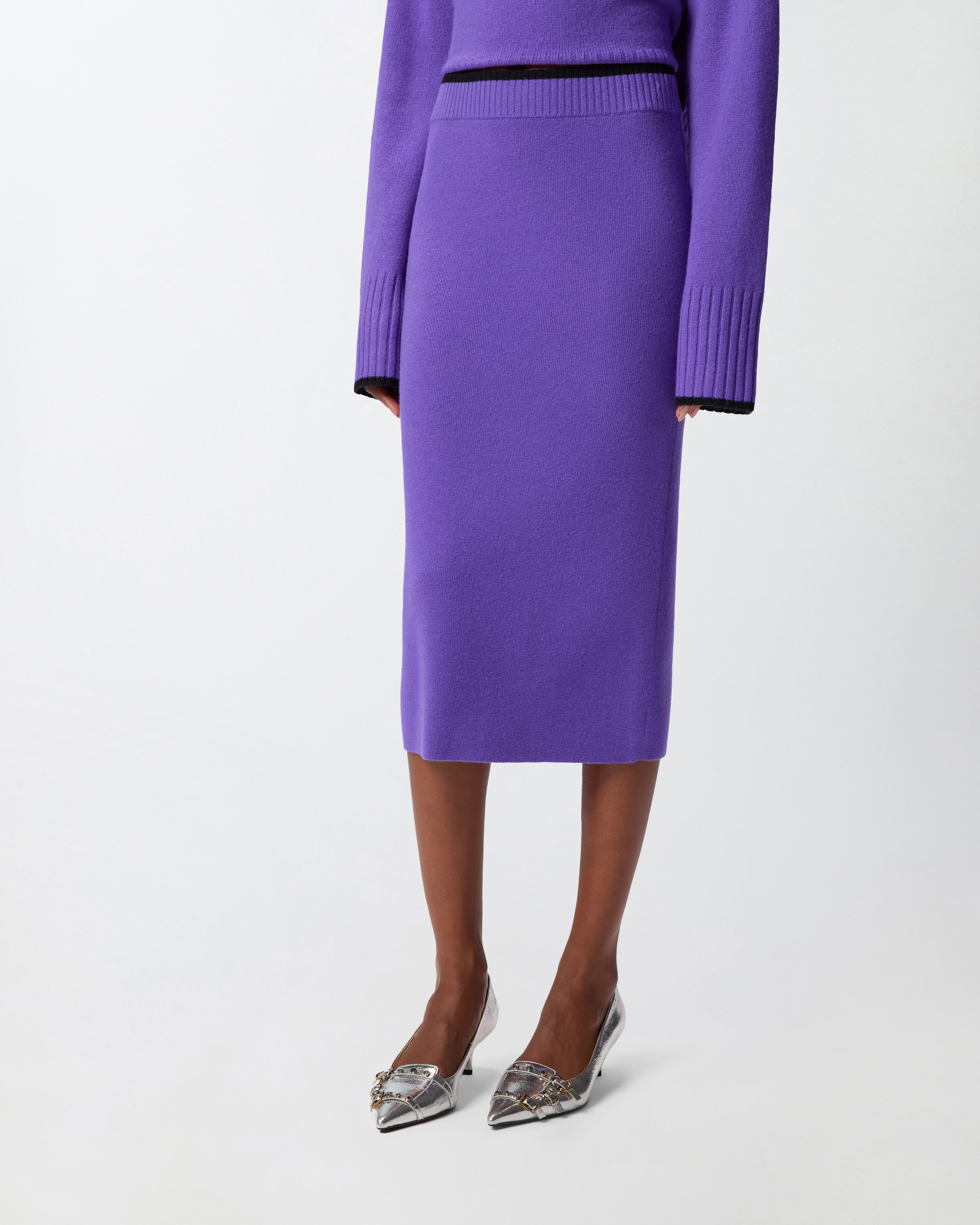 Knit pencil skirt PINKO Purple