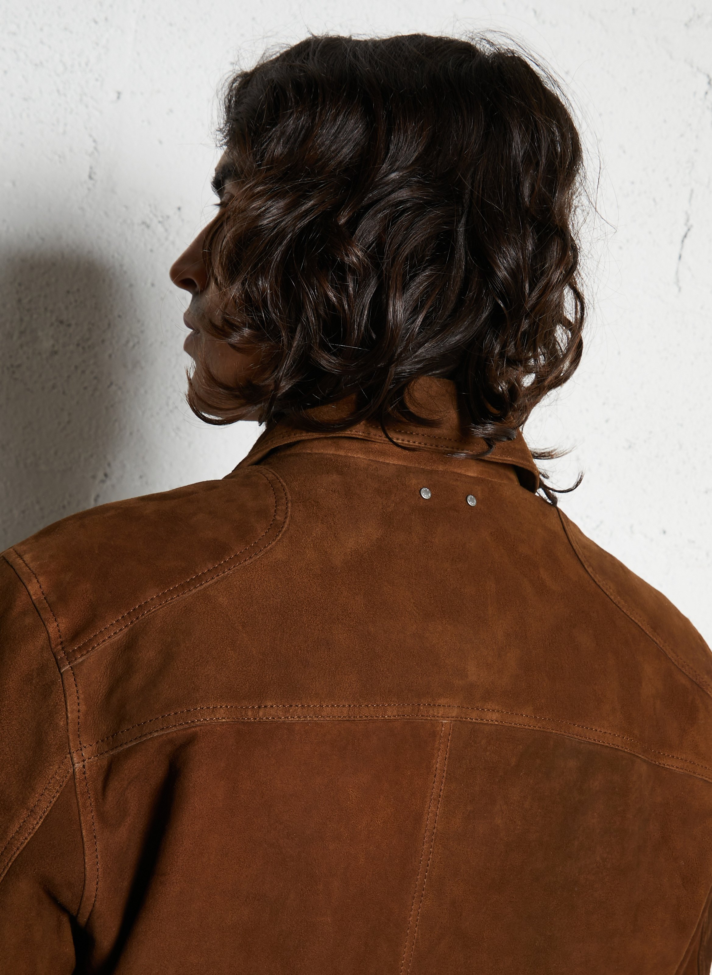 Lambskin leather jacket with classic collar PEPE JEANS Brown